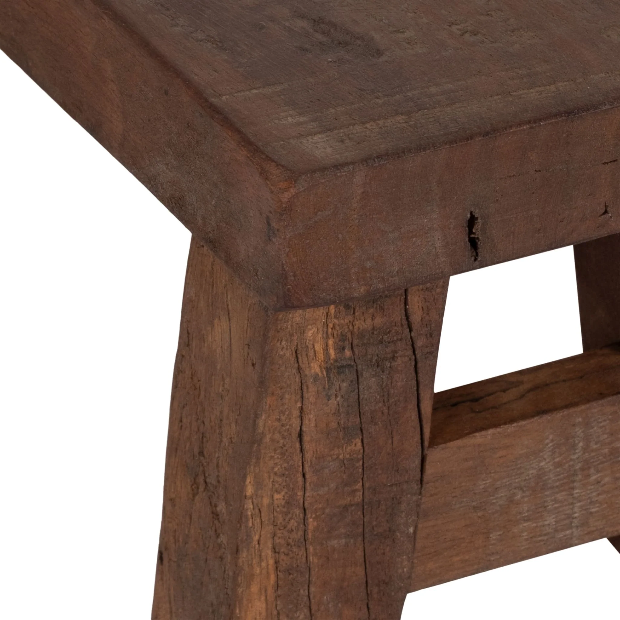 16" Reclaimed Wood Riser With Handle, Brown - Image 6