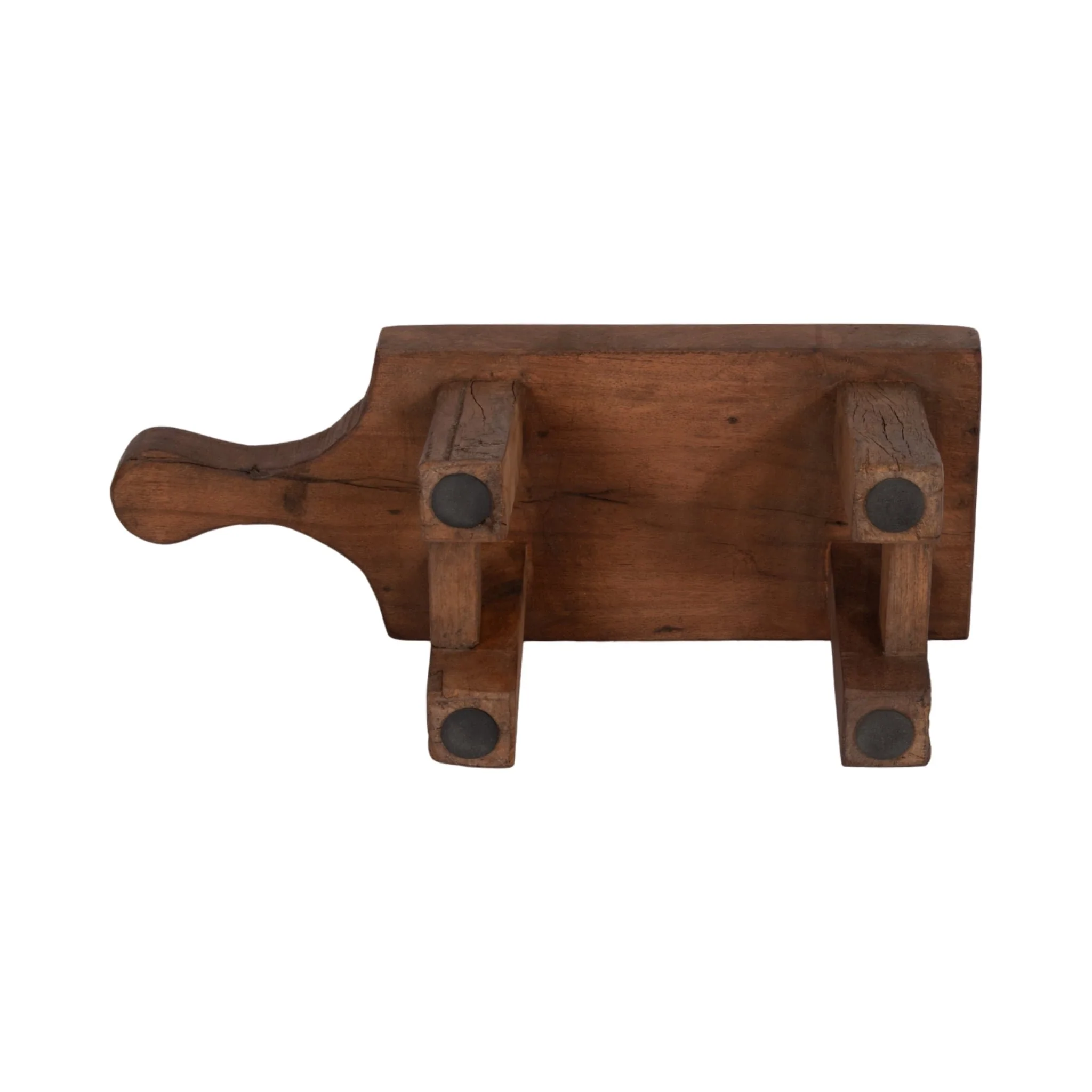 16" Reclaimed Wood Riser With Handle, Brown - Image 8