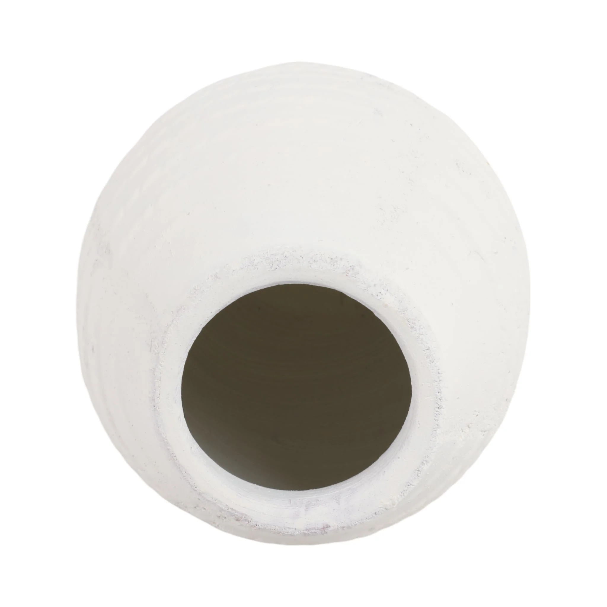16" Rope Ribbed Vase, White - Image 5