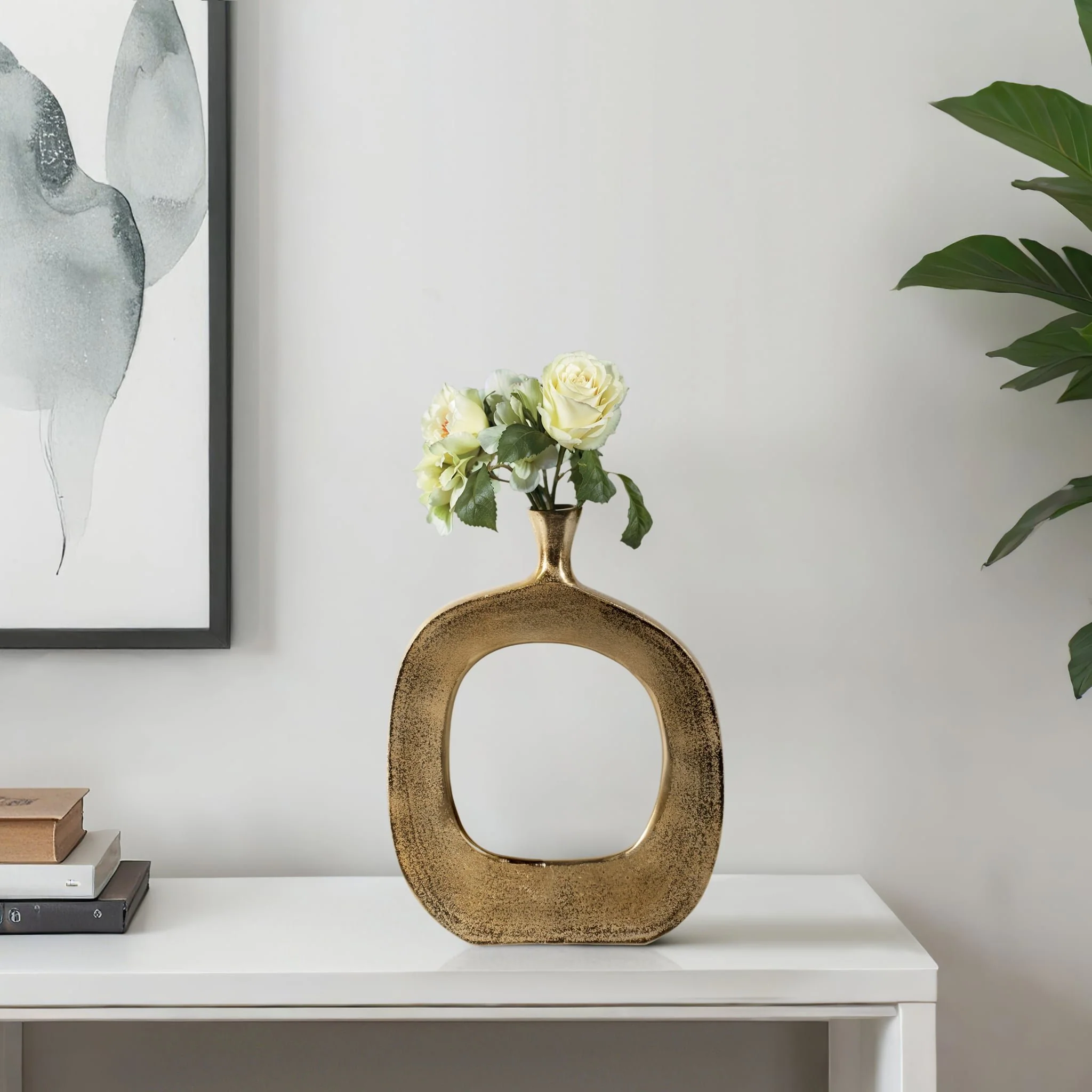 16" Short Open Cut Out Vase, Champagne - Image 11