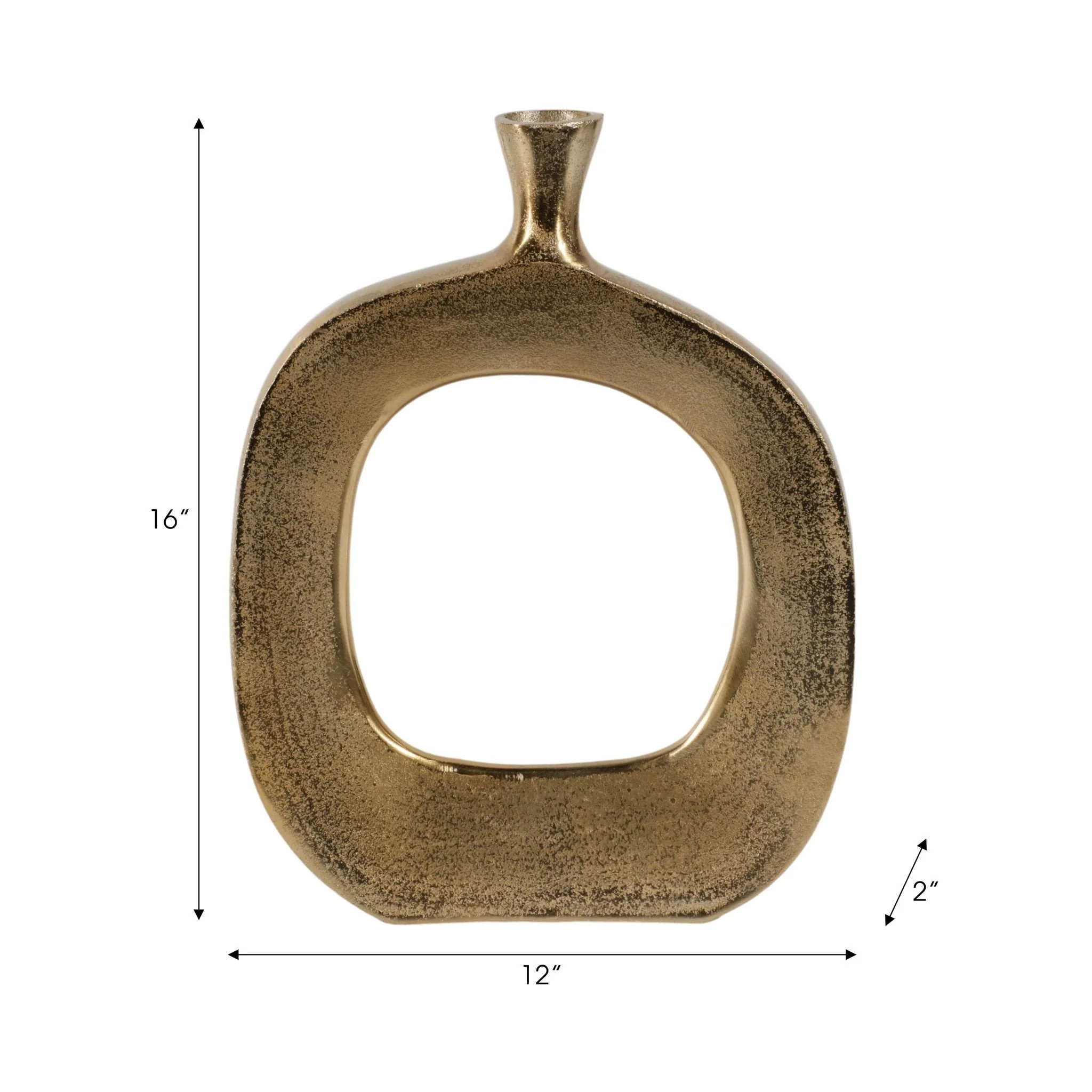 16" Short Open Cut Out Vase, Champagne - Image 9