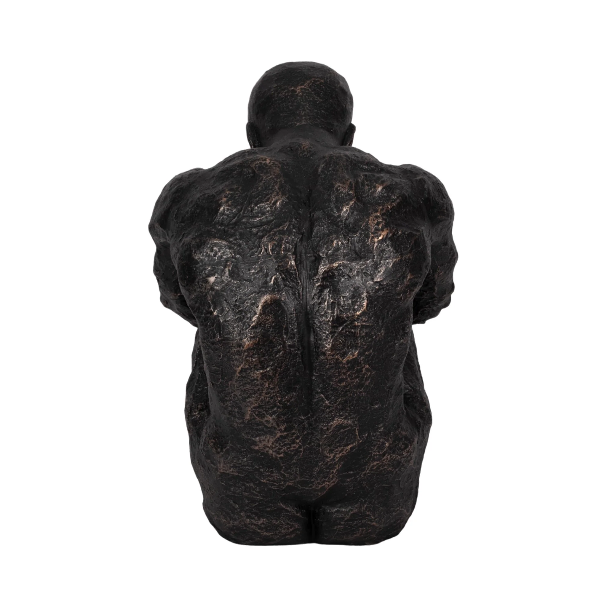 16" Sitting Man, Bronze - Image 4
