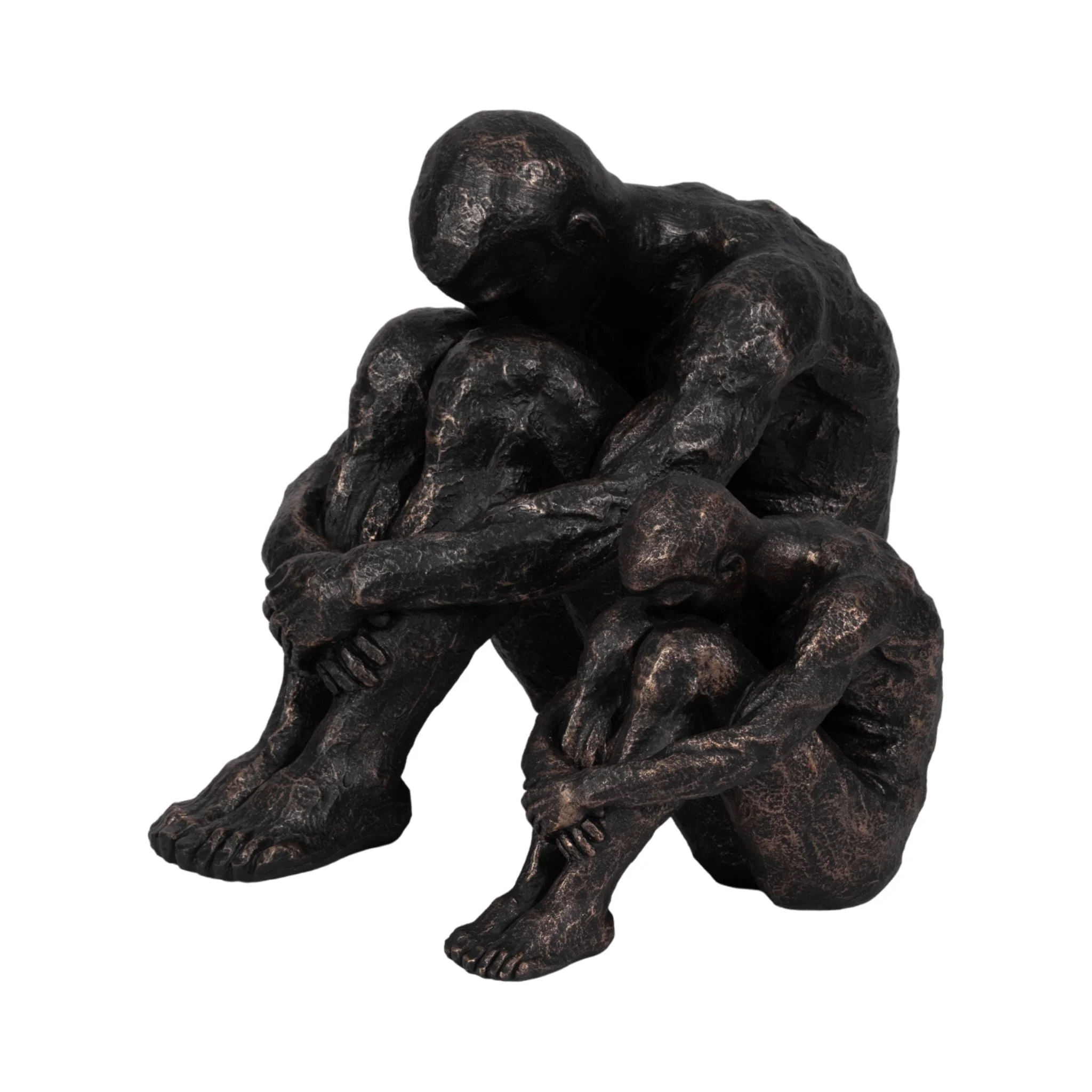 16" Sitting Man, Bronze - Image 8