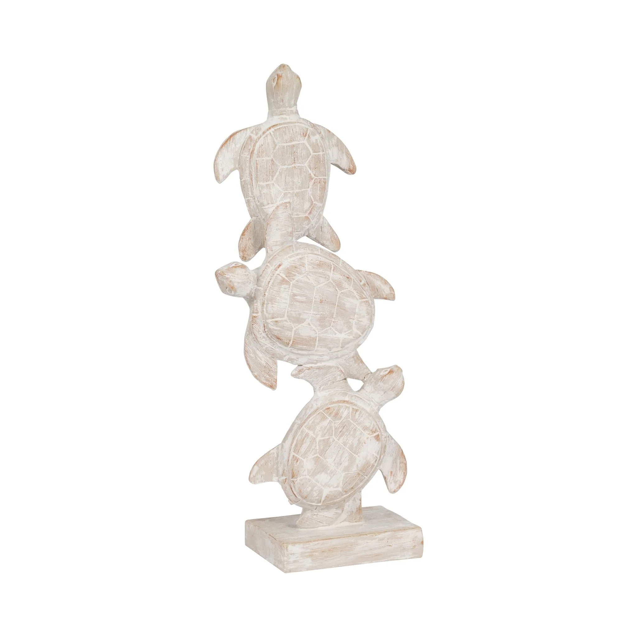16" Stacked Turtles, White - Image 2
