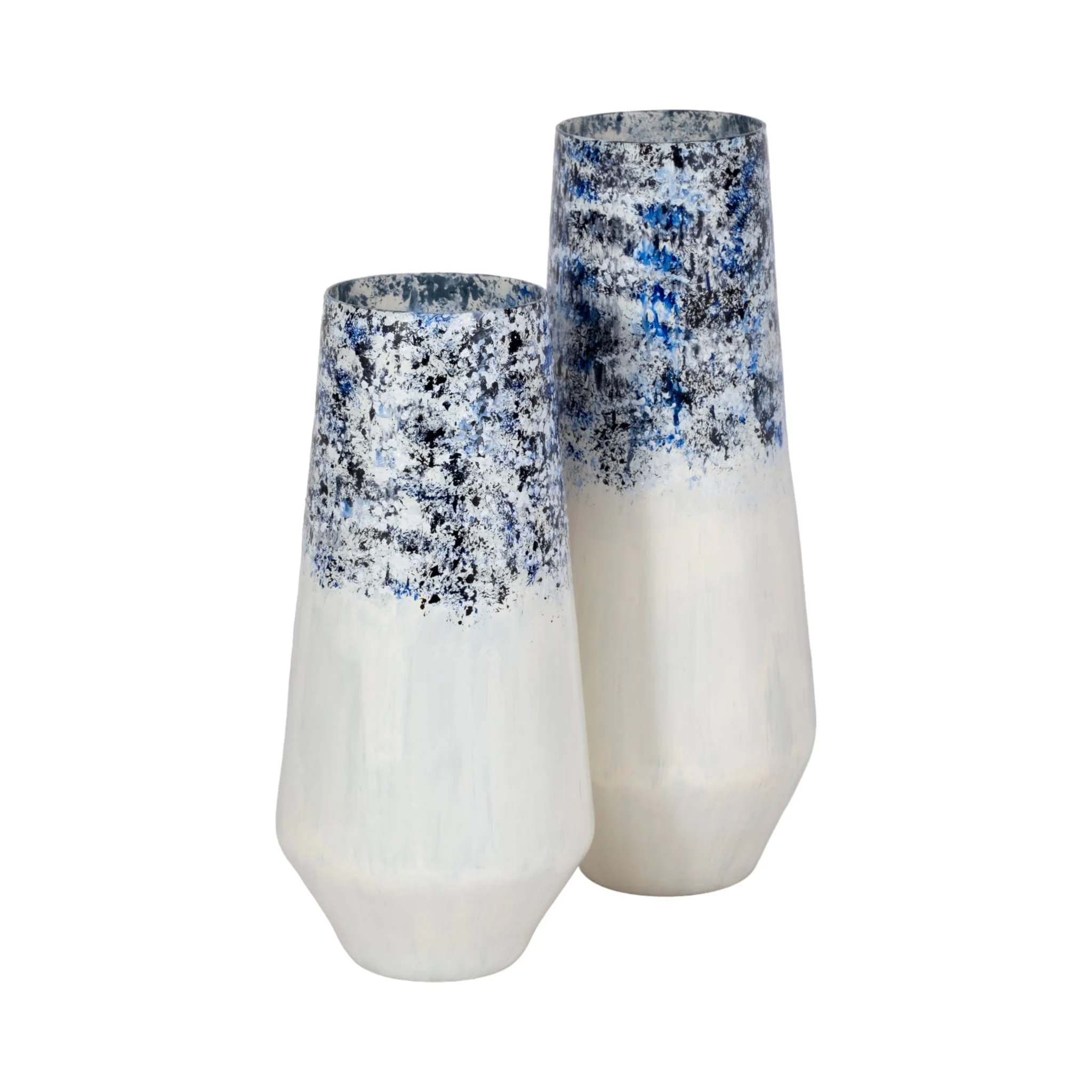 16" Tapered Bottom Vase Arctic Finish, White/blue - Image 7