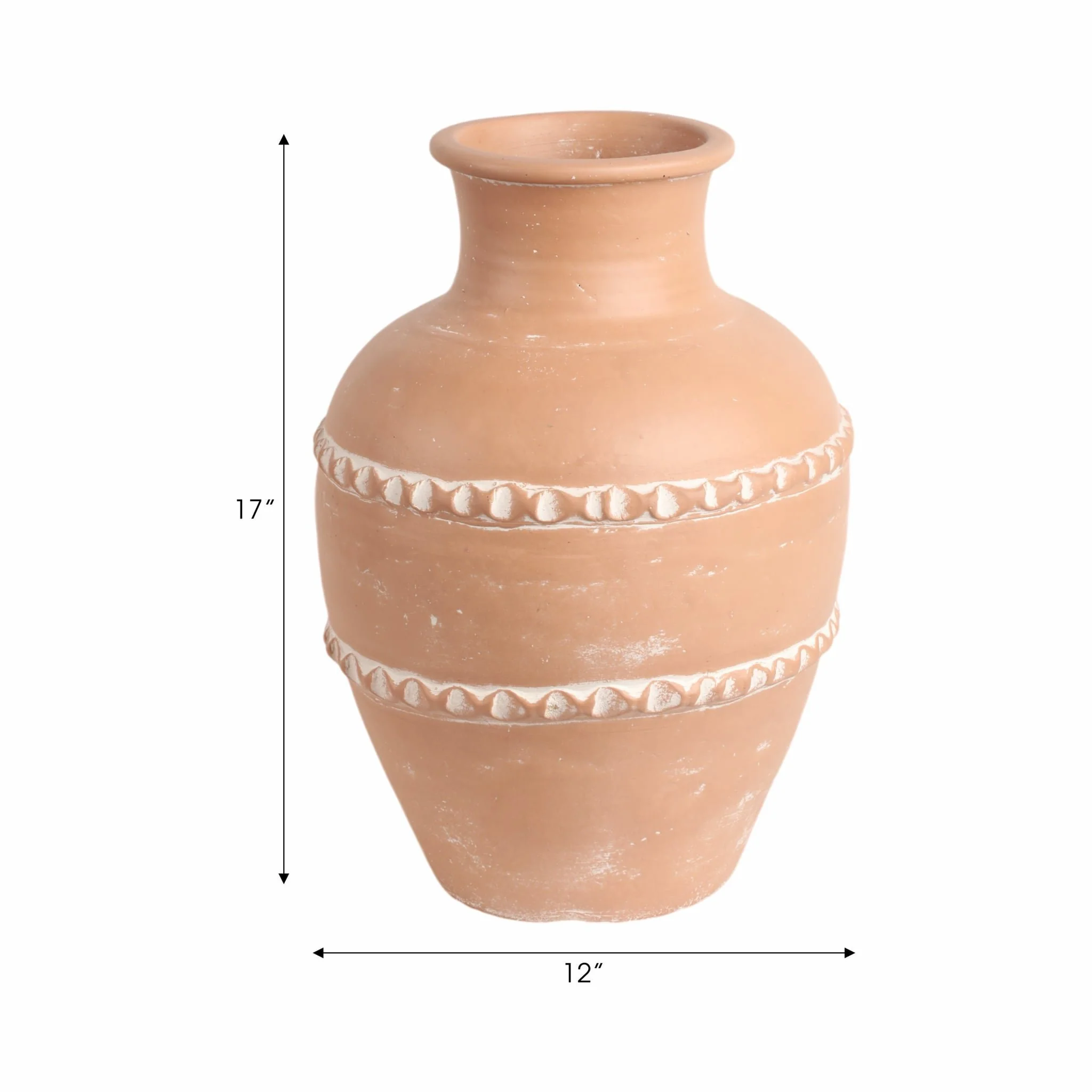 16" Traditional Terracotta Vase, Terracotta - Image 8