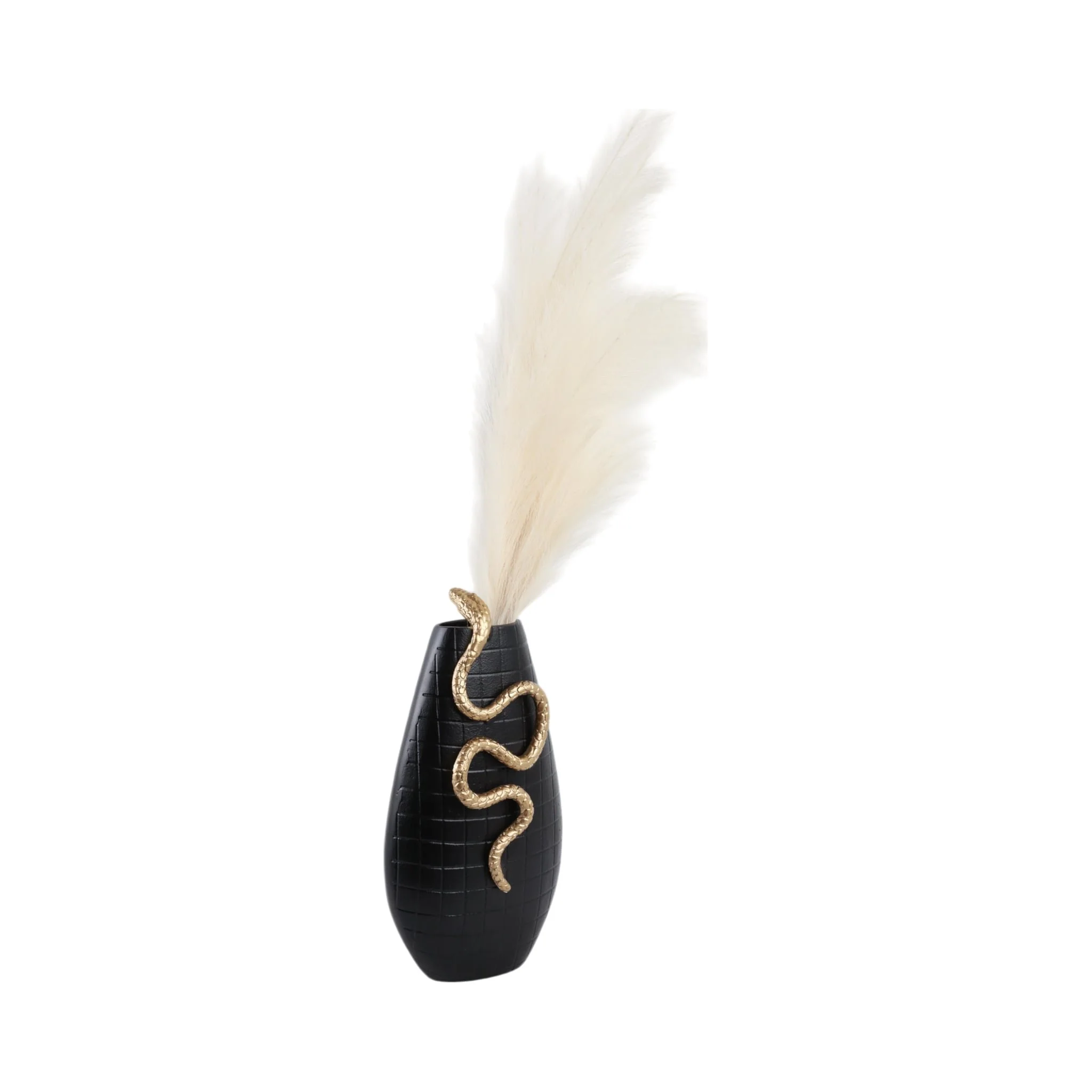 16x10" Curved Snake On Vase, Black/gold - Image 2