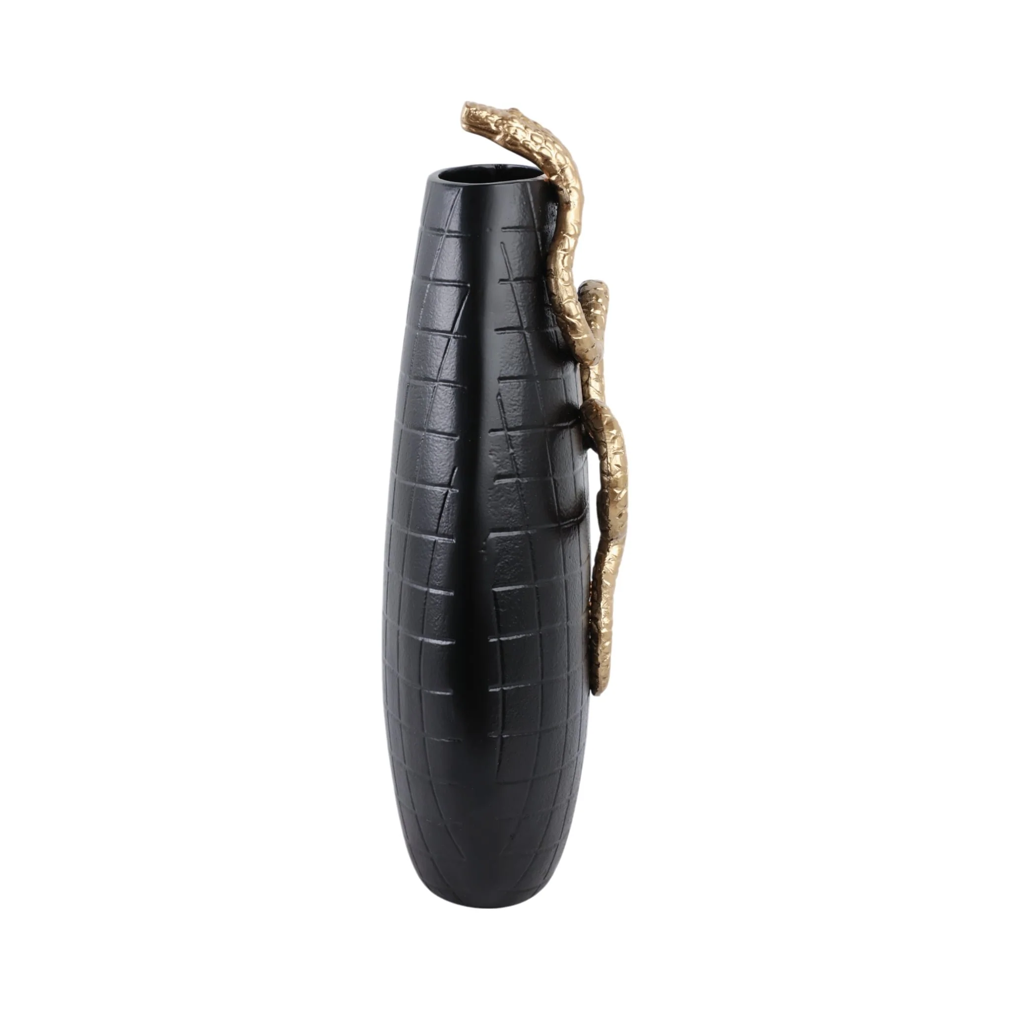16x10" Curved Snake On Vase, Black/gold - Image 3