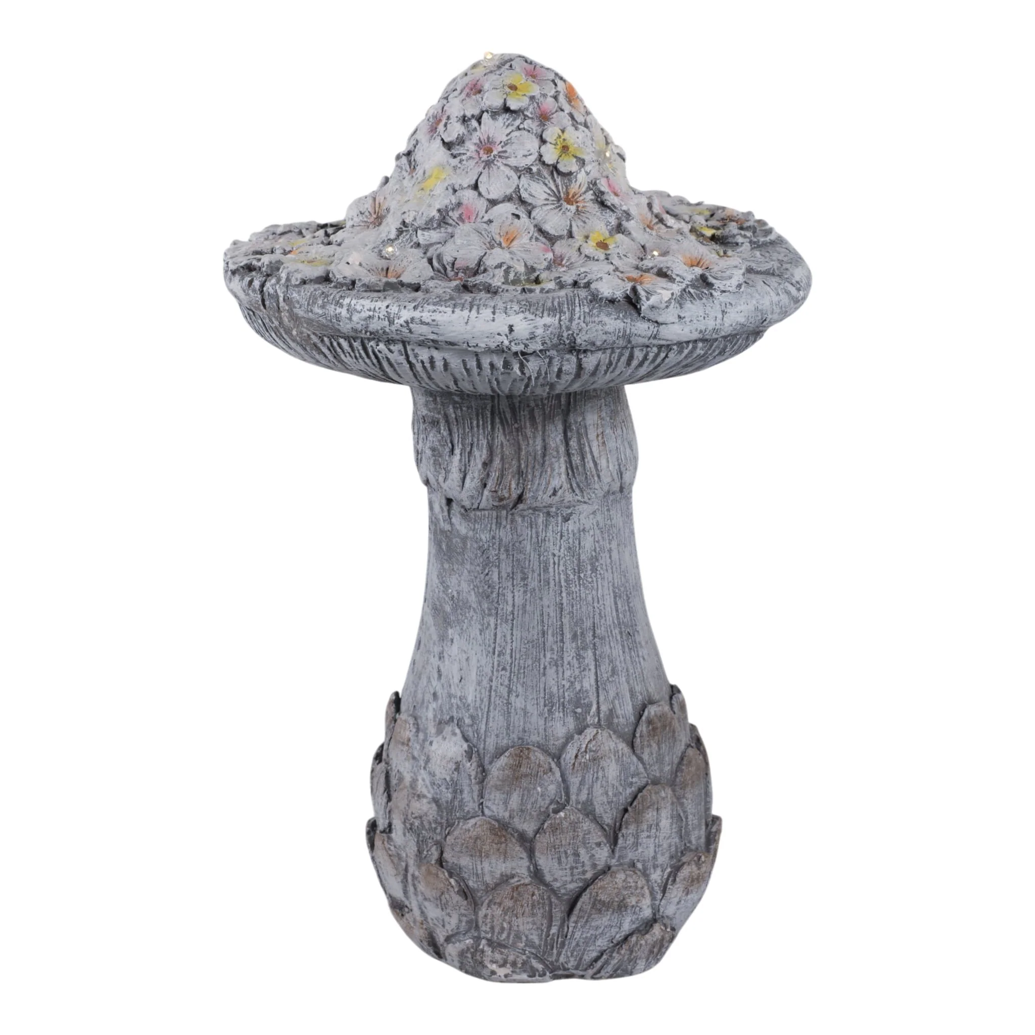 16x10" Garden Mushroom With Solar, Grey Multi - Image 2