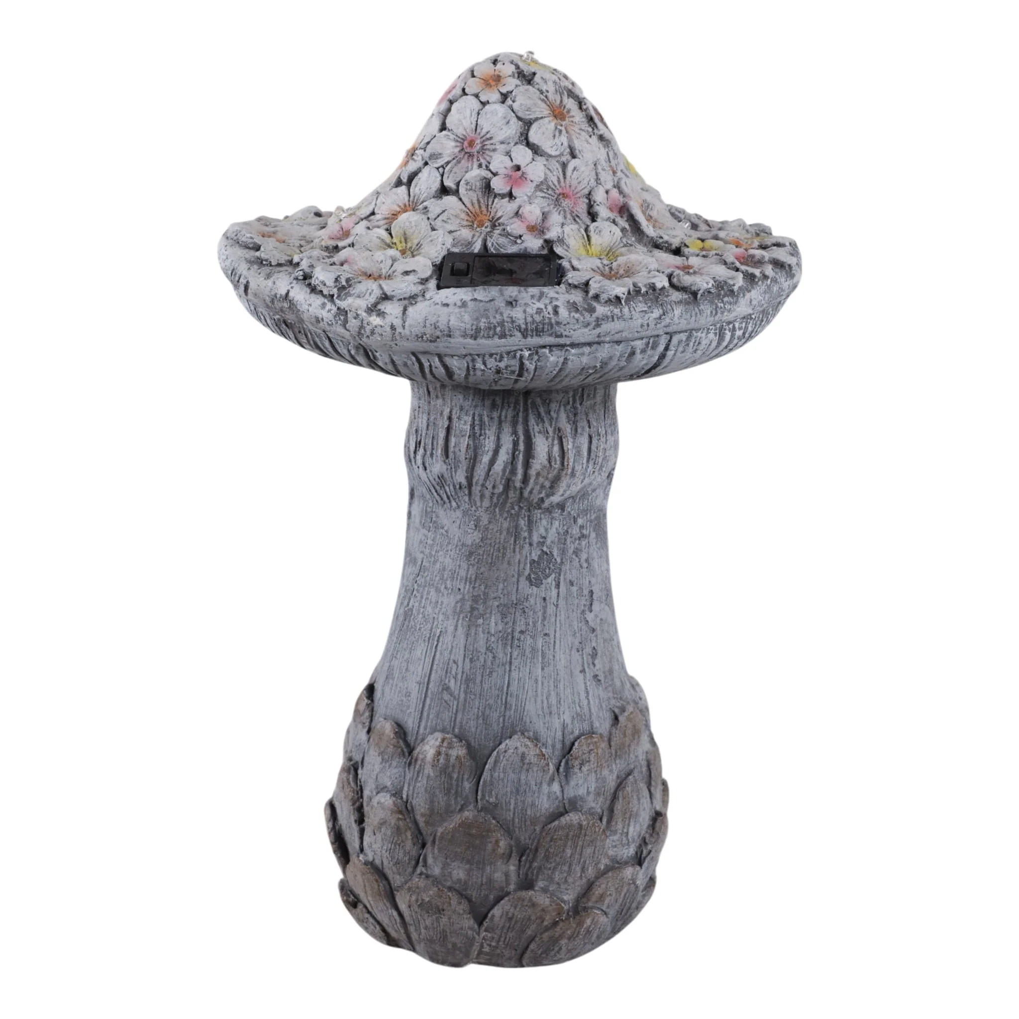16x10" Garden Mushroom With Solar, Grey Multi - Image 4