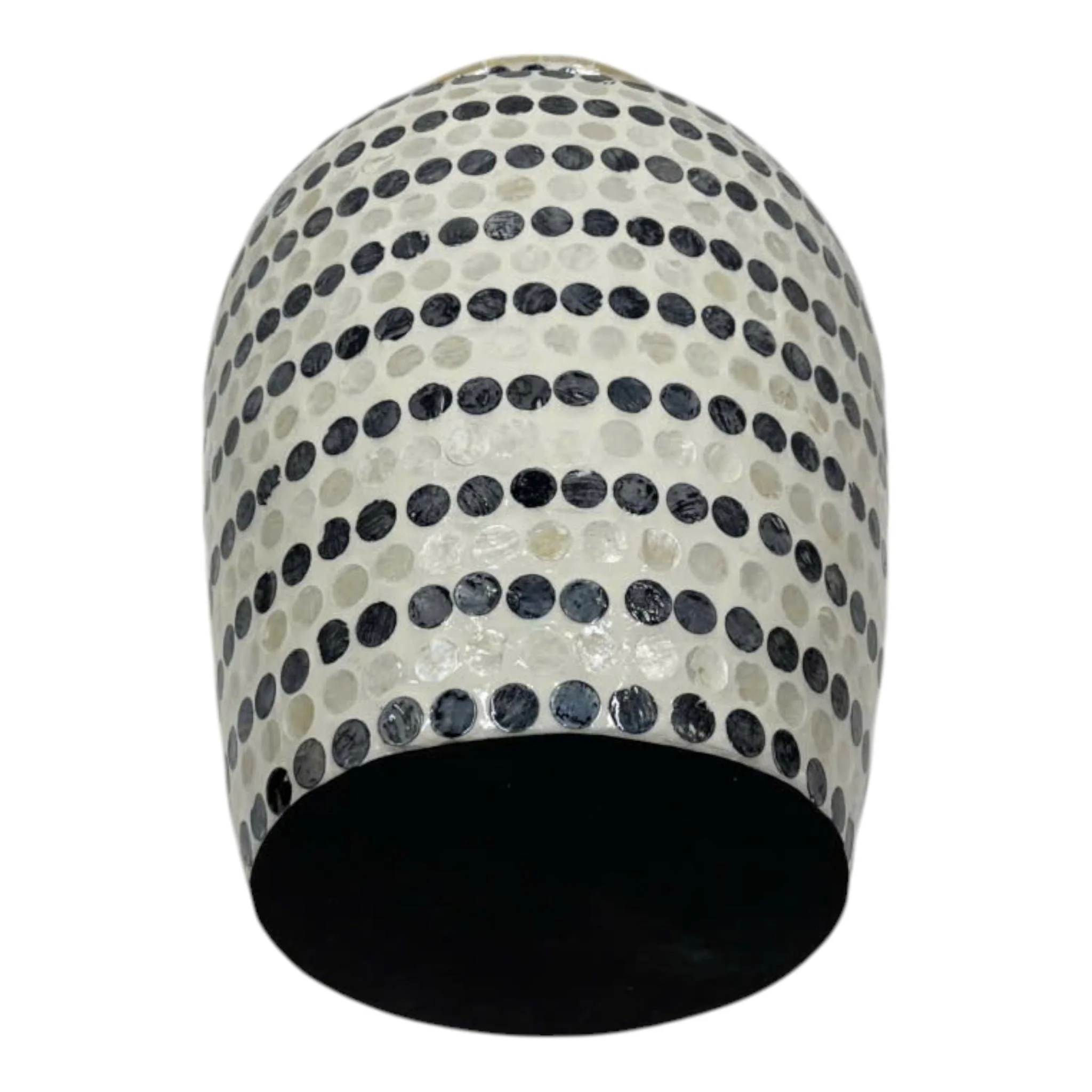 16x12" Capiz Dots Vase, Ivory/blue - Image 4