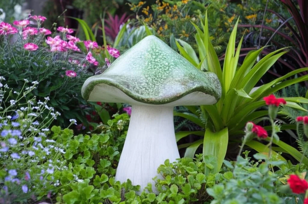 16x12" Garden Mushroom, Green/grey - Image 13