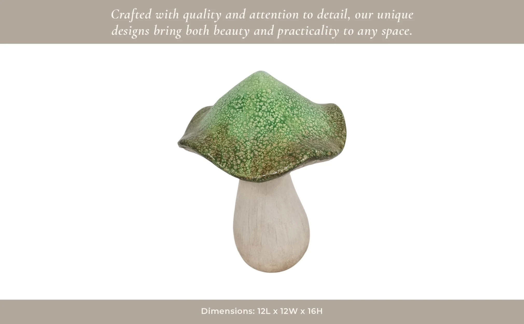 16x12" Garden Mushroom, Green/grey - Image 14