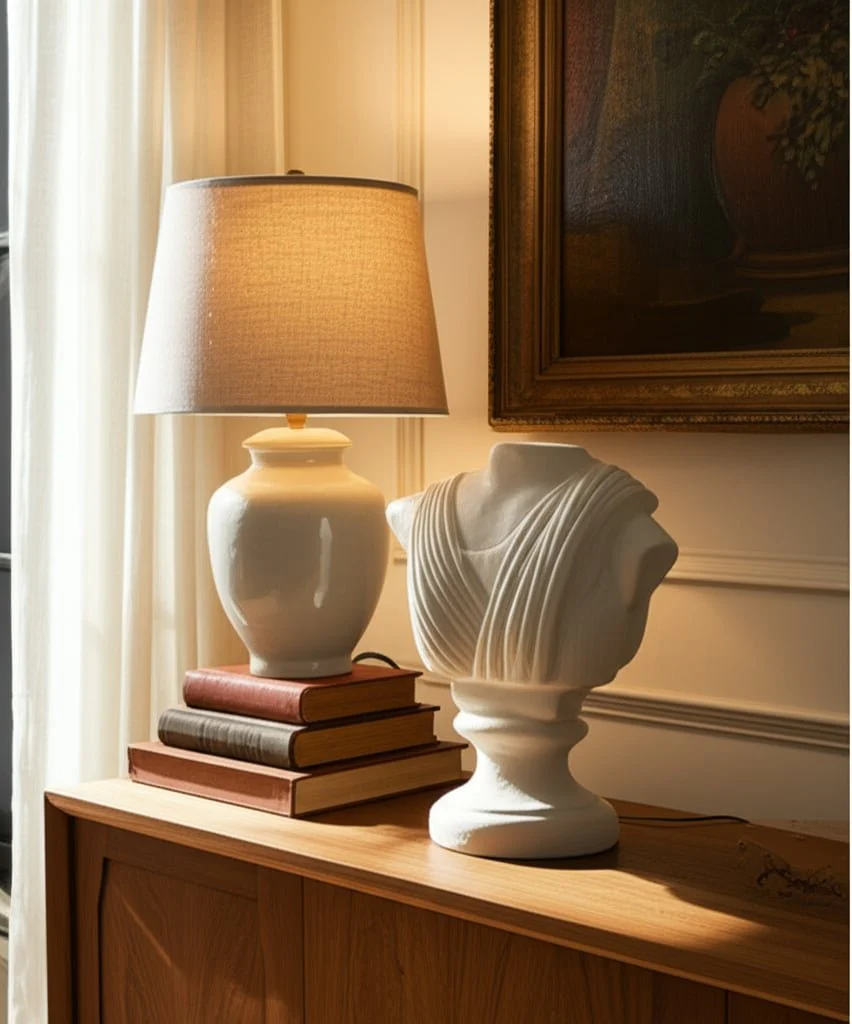16x15" Paper Mache Bust, Ivory - Image 11