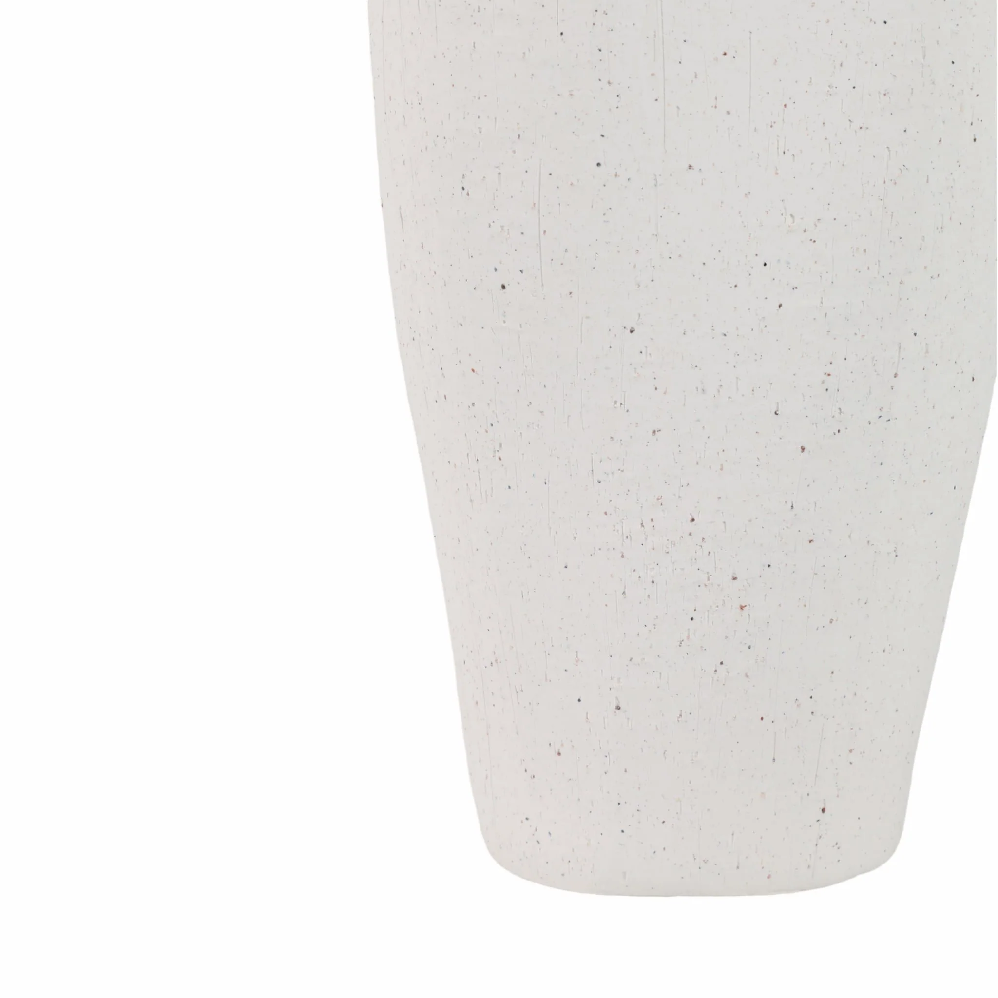 16x7" Textured Organic Vase Reactive Inside, White - Image 5