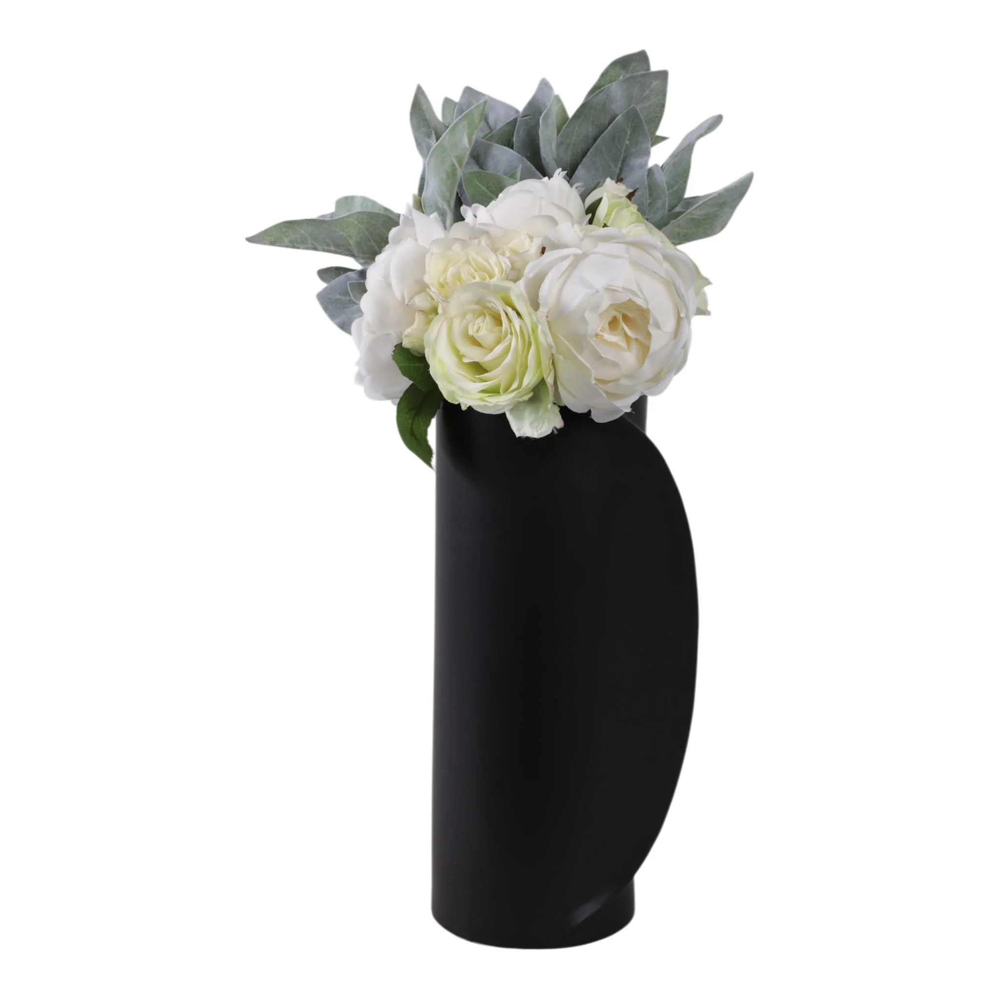 16x7" Wrap Around Vase, Black - Image 2