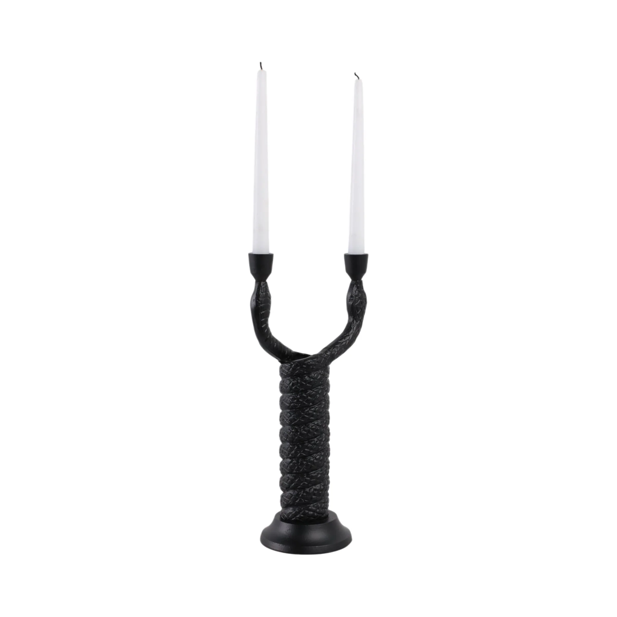 16x8" Twisted Snake 2-taper Holder, Black - Image 2