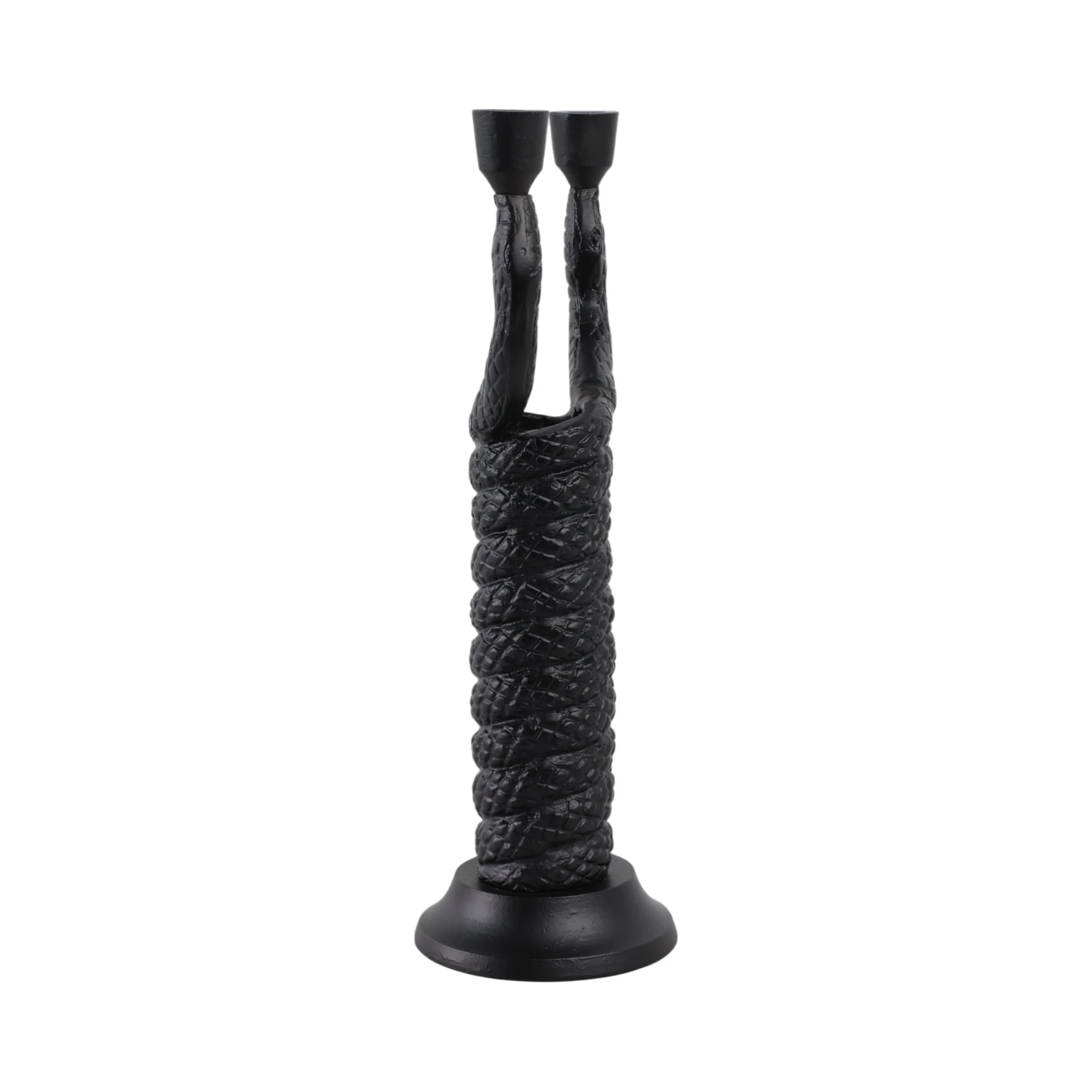 16x8" Twisted Snake 2-taper Holder, Black - Image 3