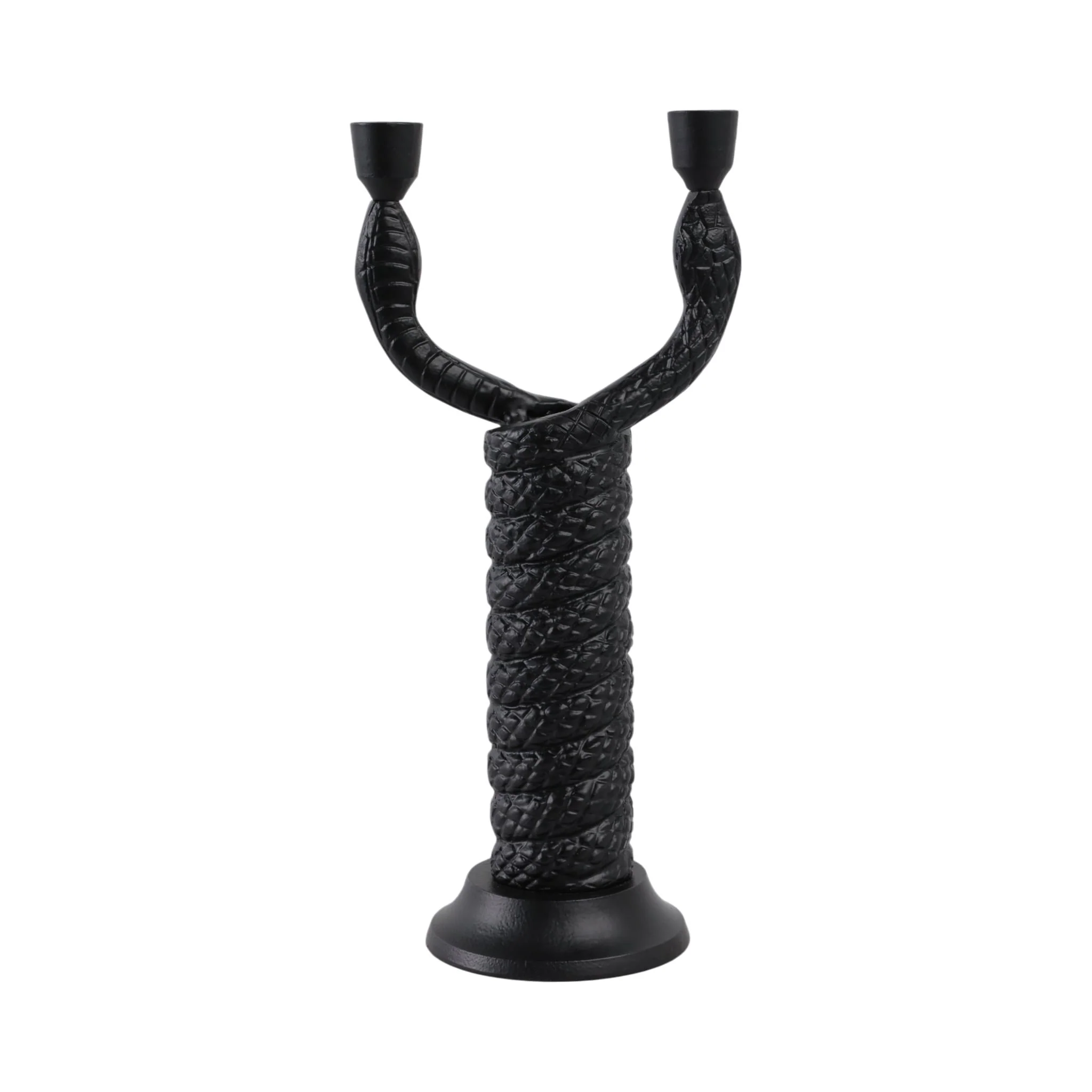 16x8" Twisted Snake 2-taper Holder, Black - Image 4