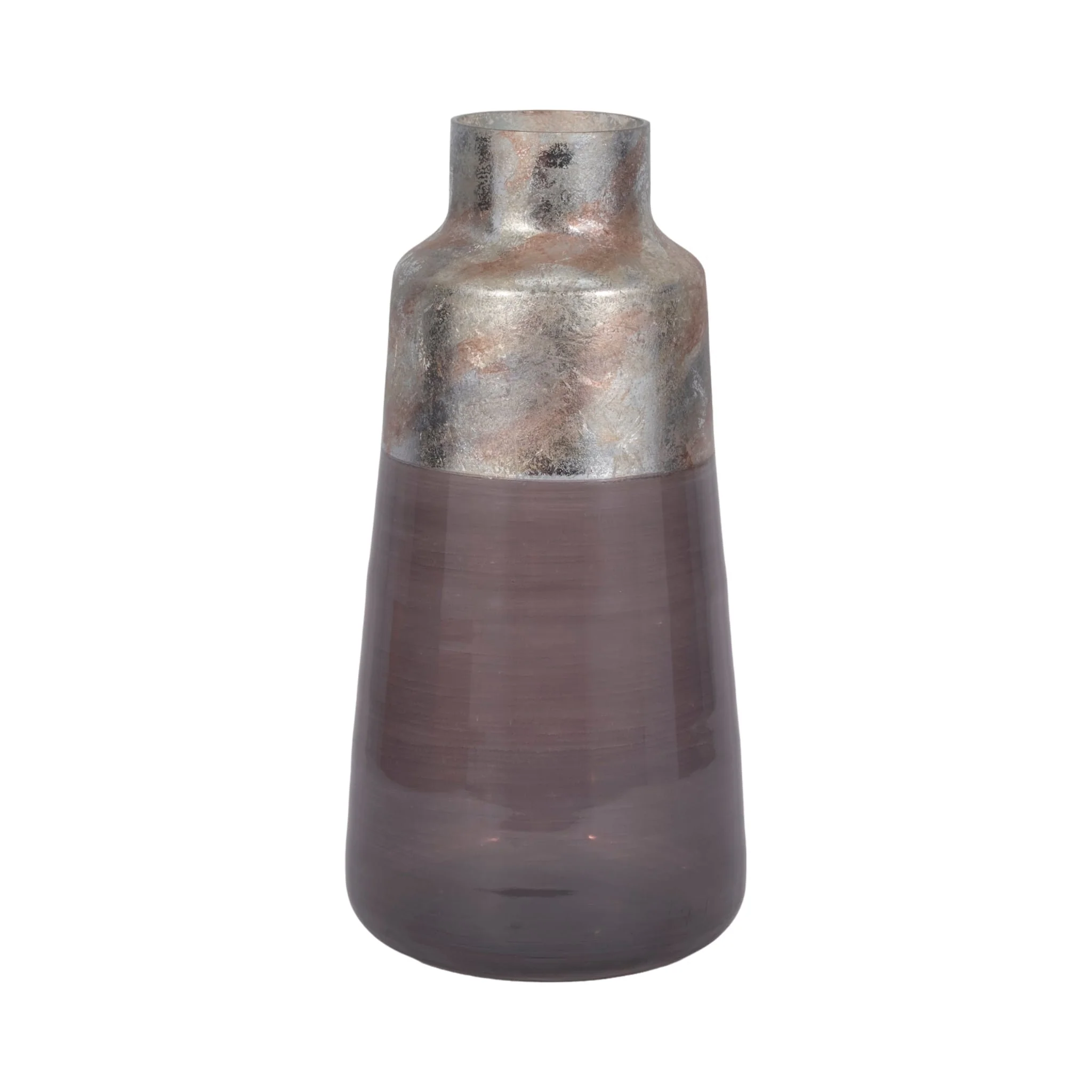 17" 2-tone Glass Vase, Grey Multi - Image 3