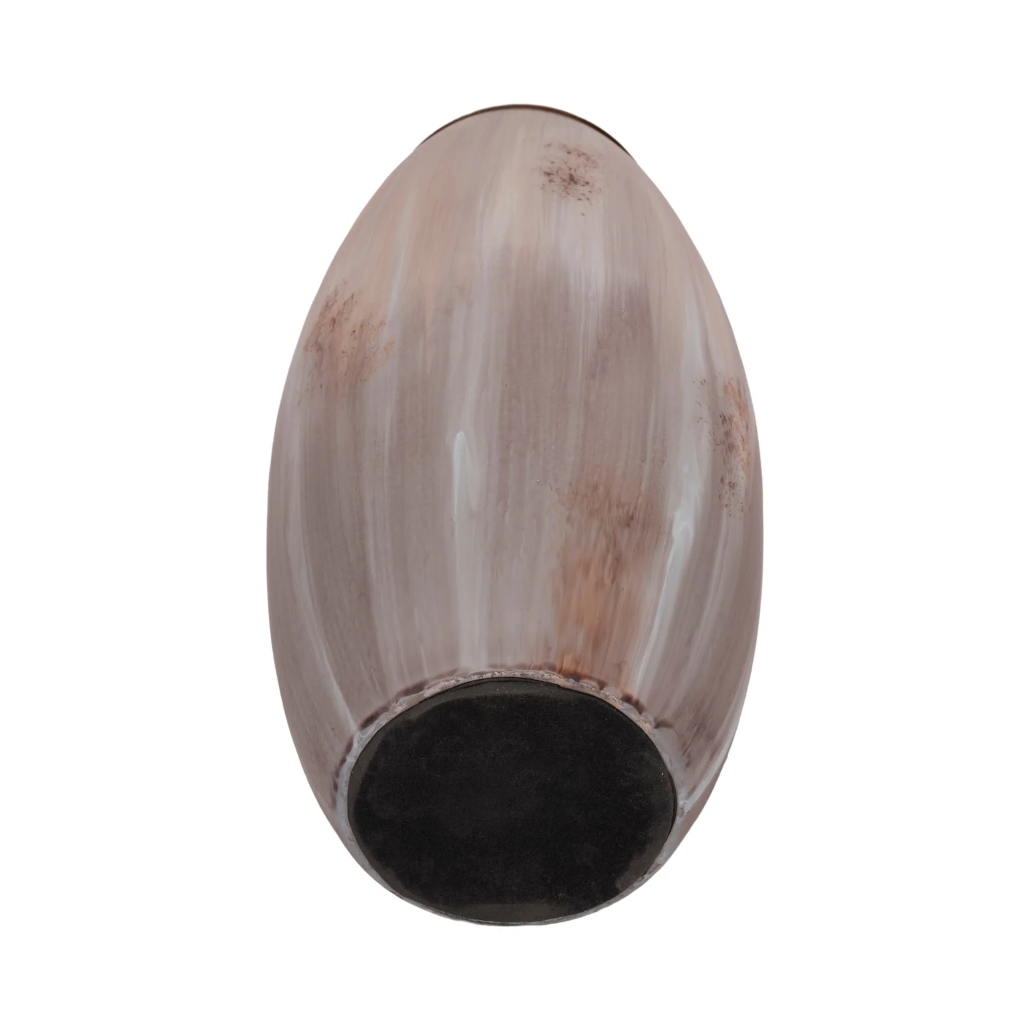 17" Curved Glass Vase Opal Finish, Ivory Multi - Image 6