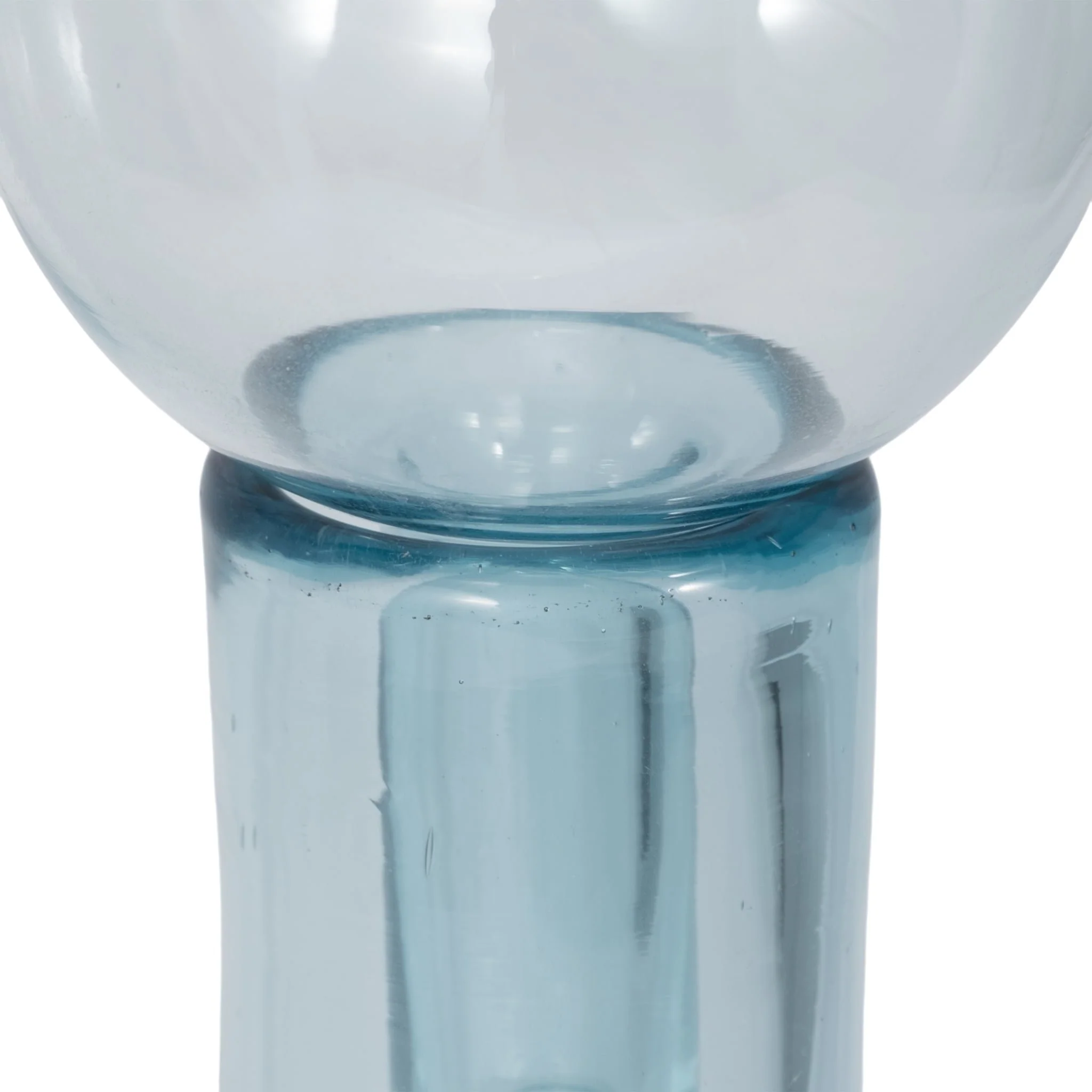 17" Glass Bottle With Stopper, Light Blue - Image 4