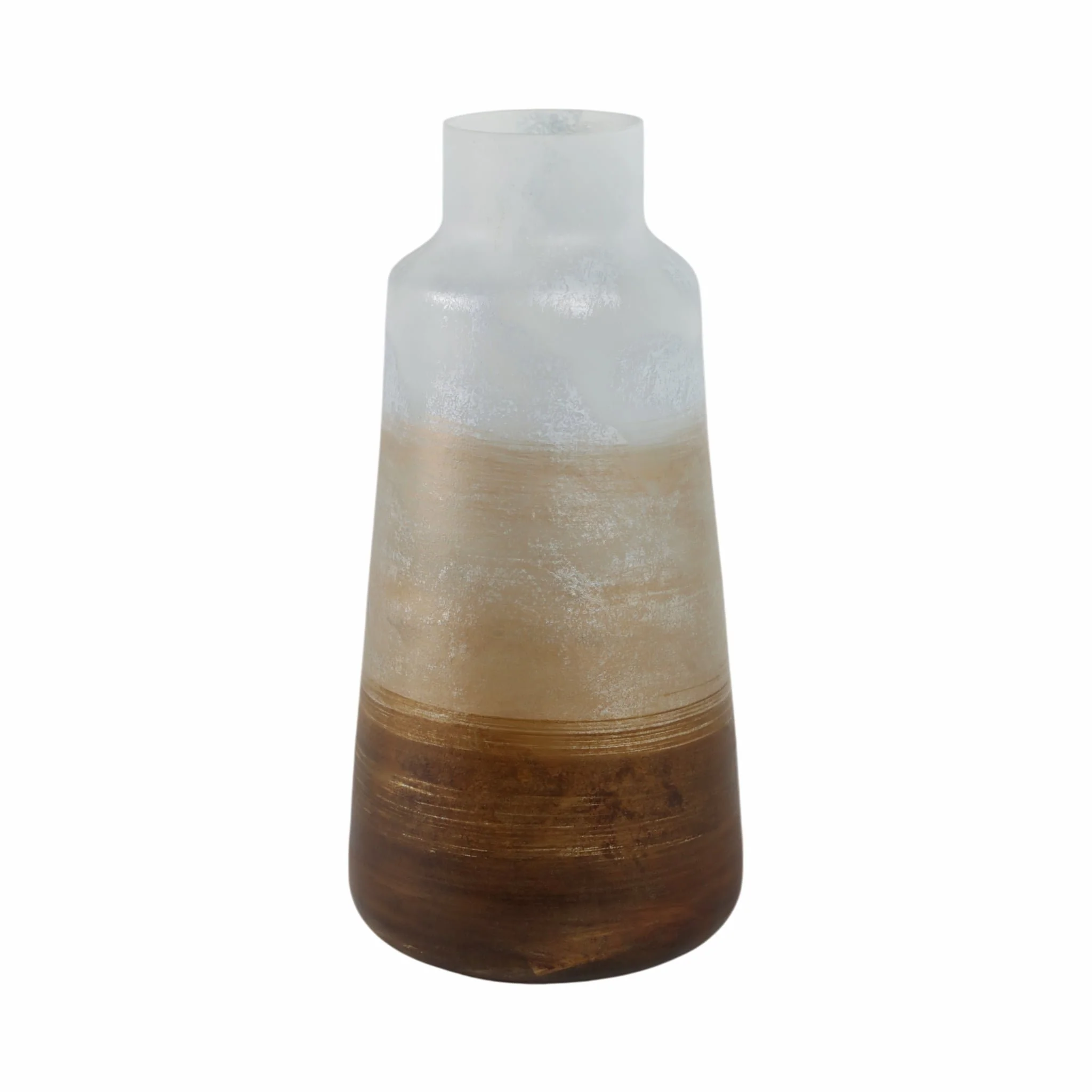 17" Gold Ombre Glass Vase, White/gold - Image 4