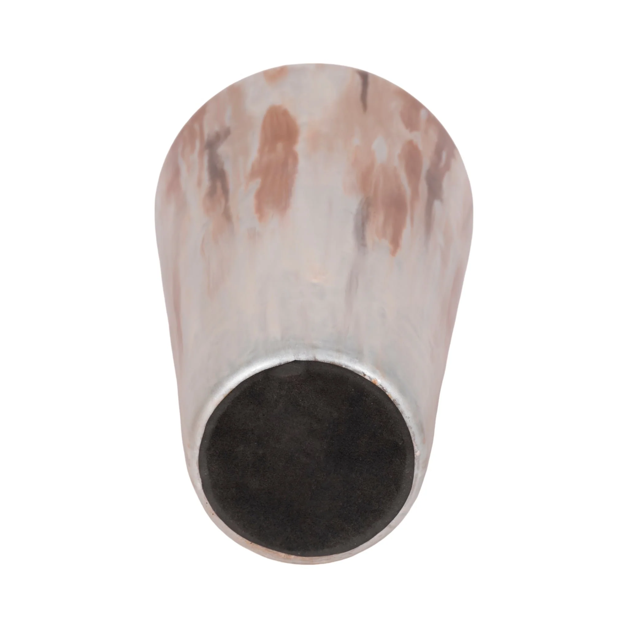17" Nude Drip Finish Glass Floor Vase, Tan Multi - Image 6