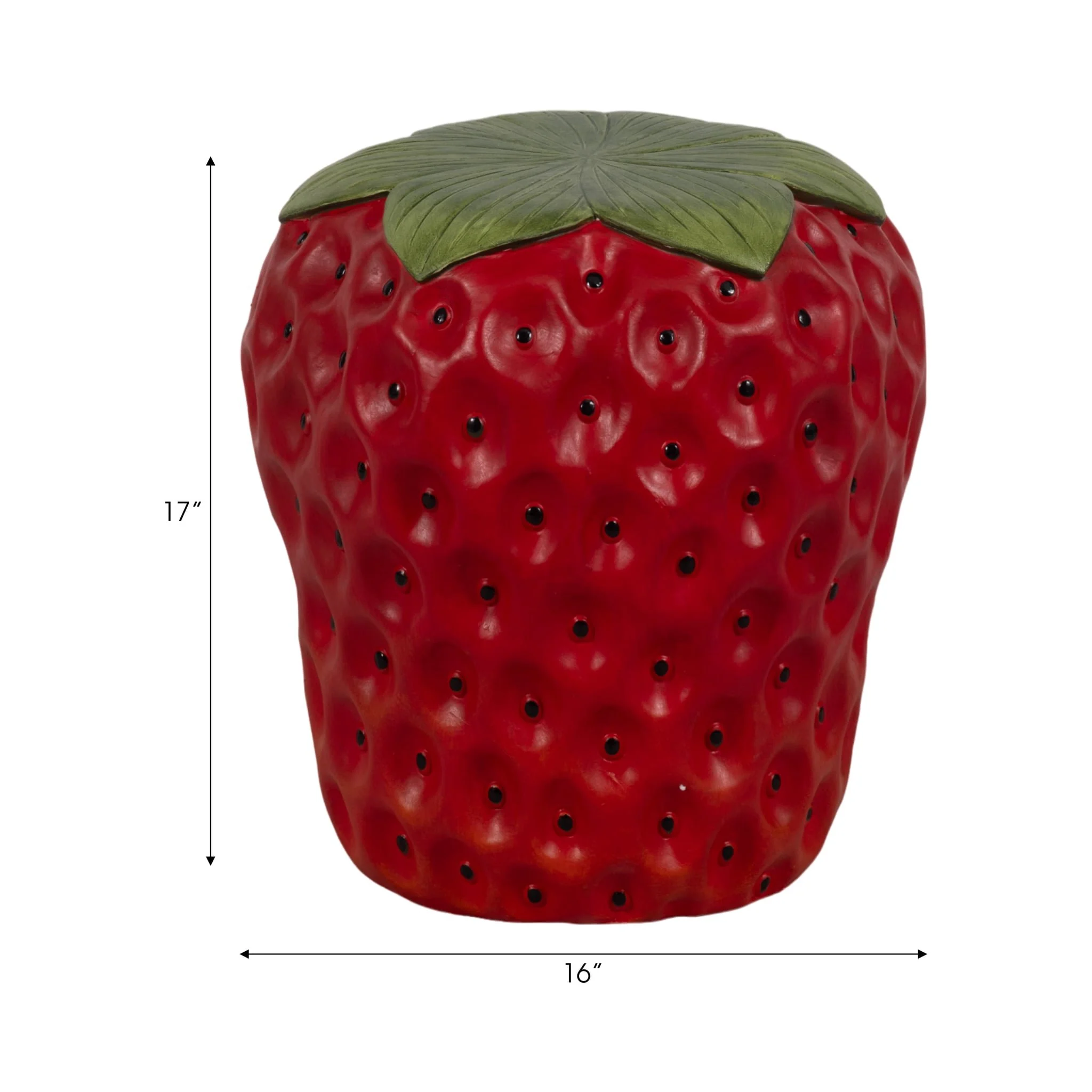 17" Strawberry Garden Stool, Red - Image 7