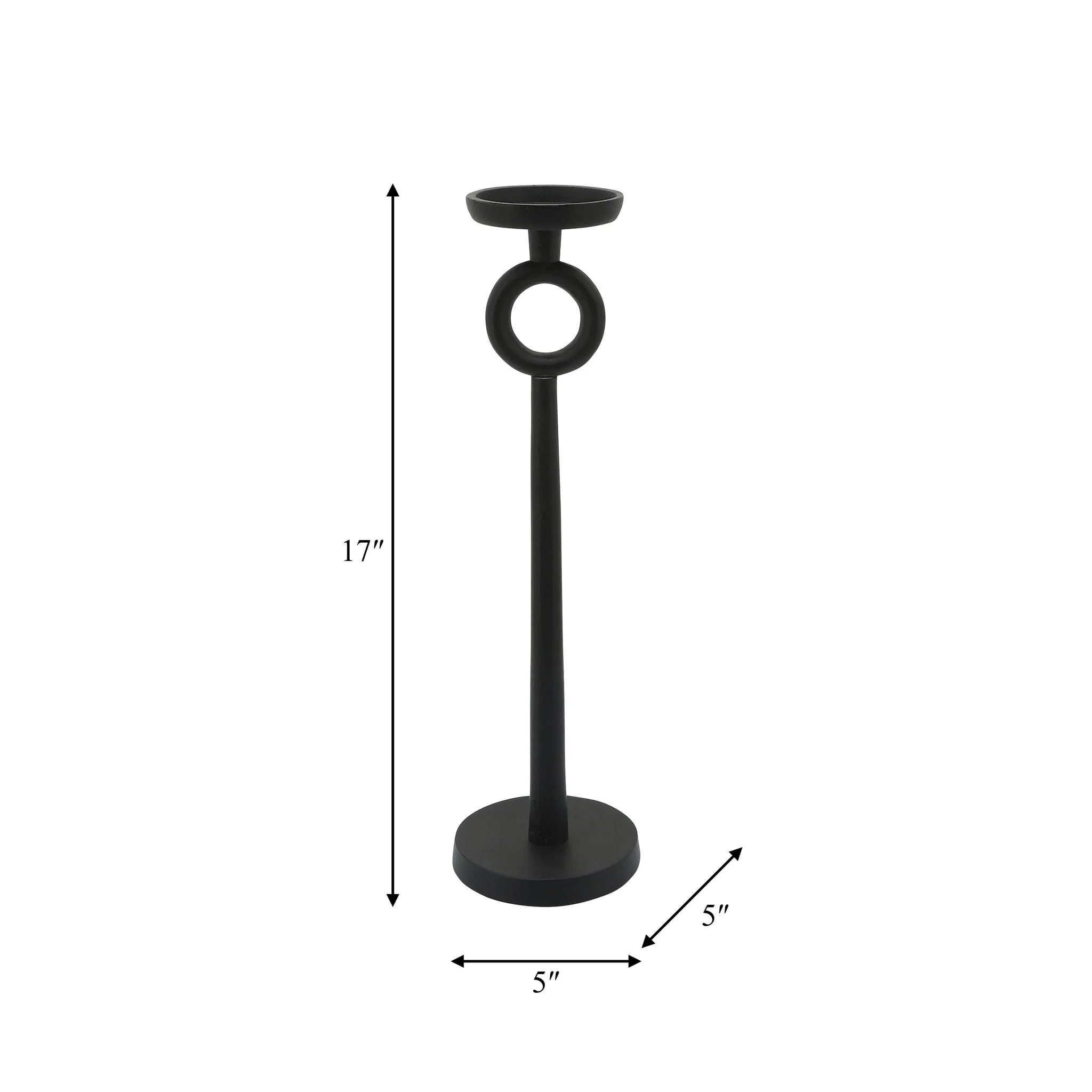 17"h Metal Candle Holder, Black - Image 5