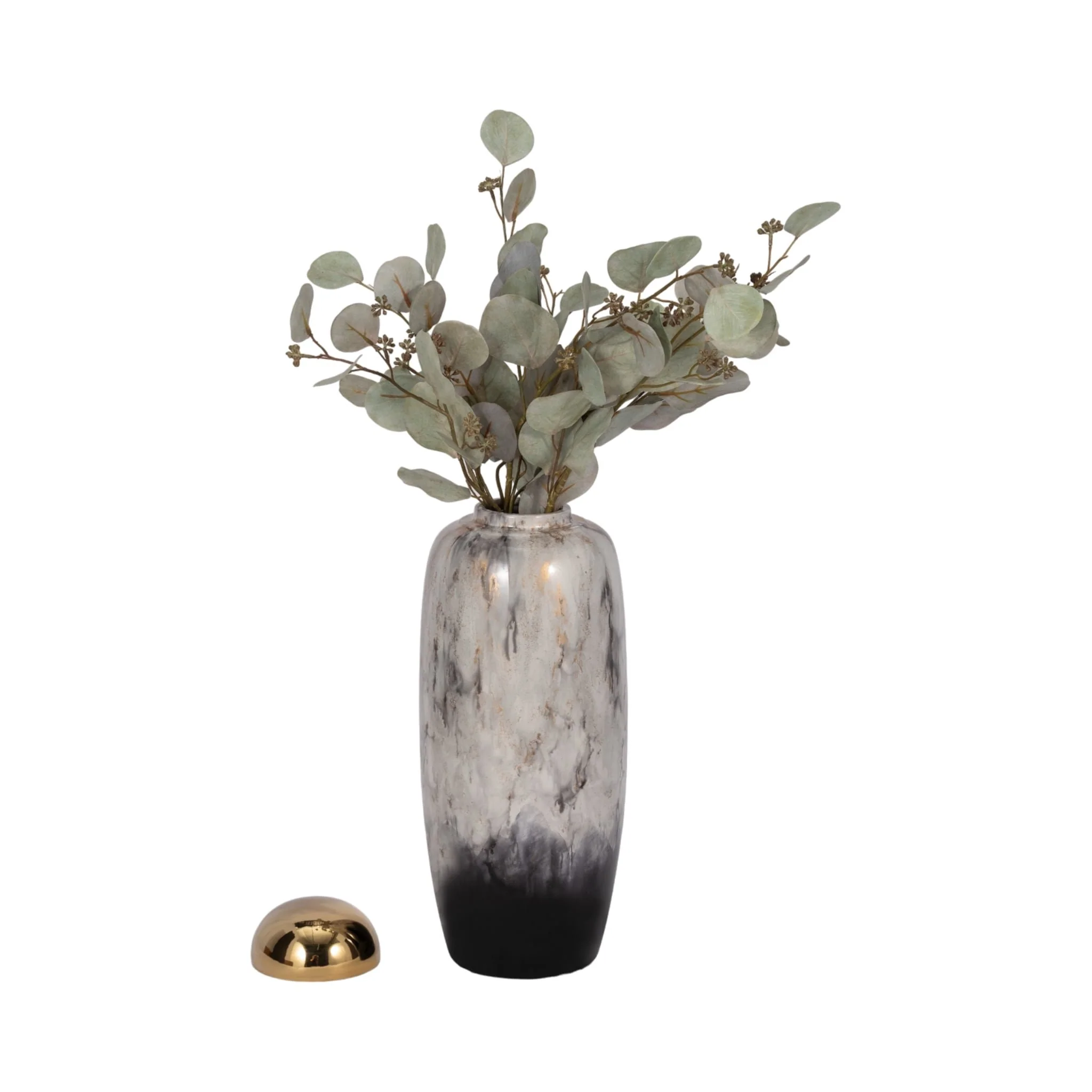 17"h Urn W/ Gold Lid, Multi - Image 2