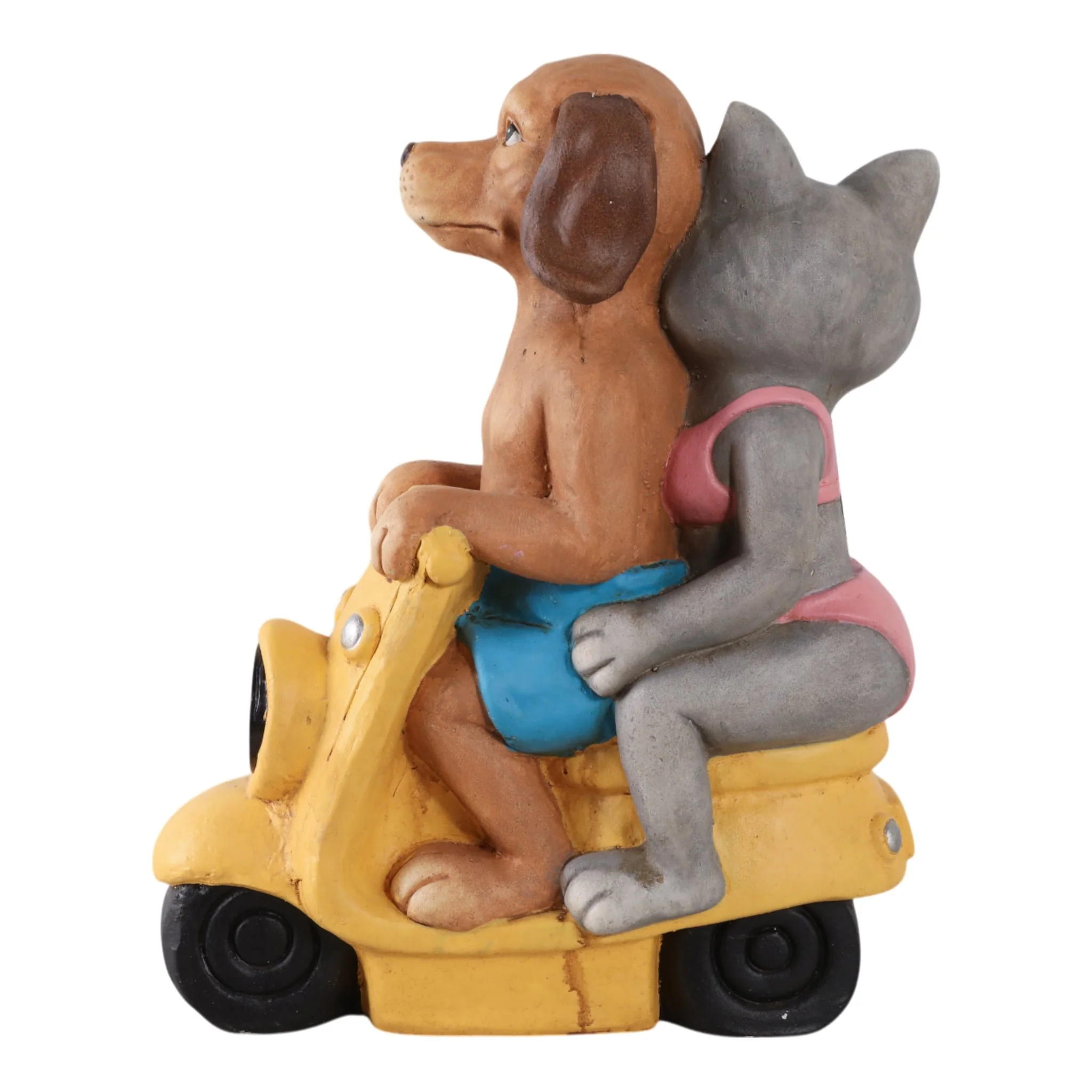 17x14" Dog & Cat On Solar Scooter, Multi - Image 4