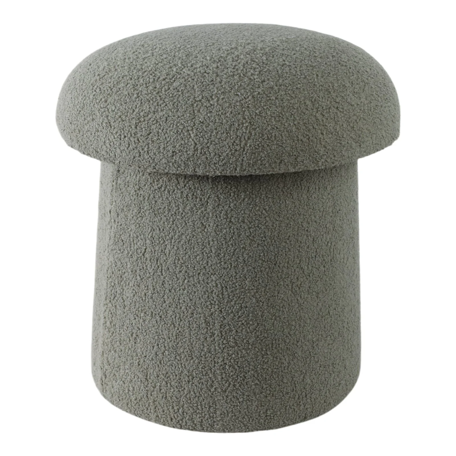17x17" Mushroom Boucle Ottoman, Green - Image 2