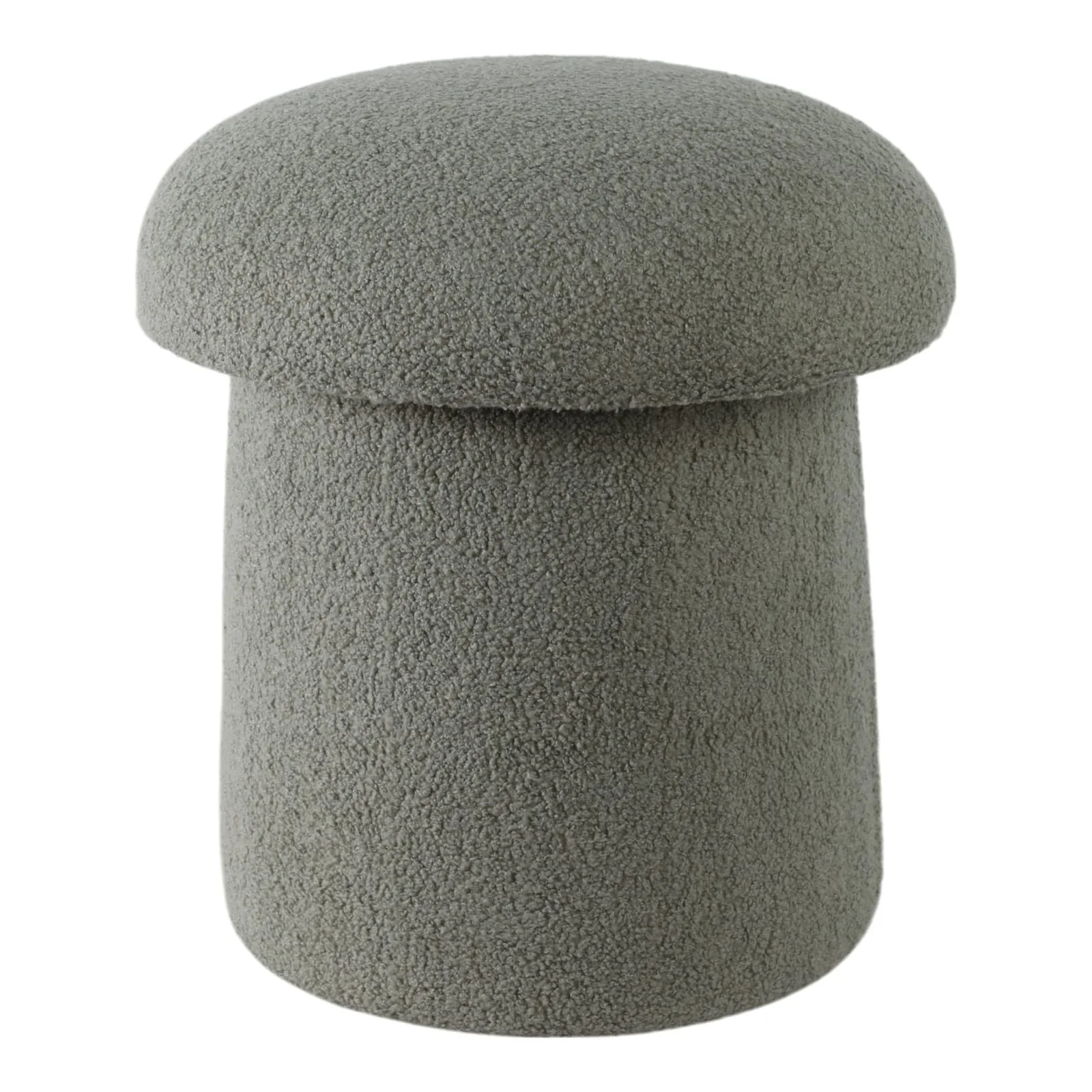 17x17" Mushroom Boucle Ottoman, Green - Image 4
