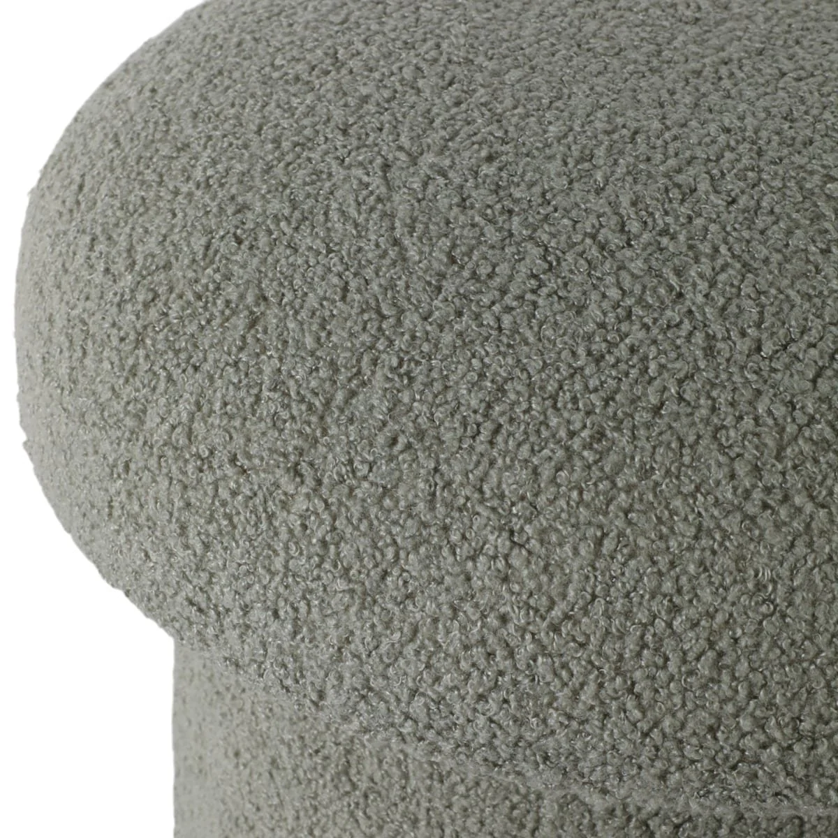 17x17" Mushroom Boucle Ottoman, Green - Image 6