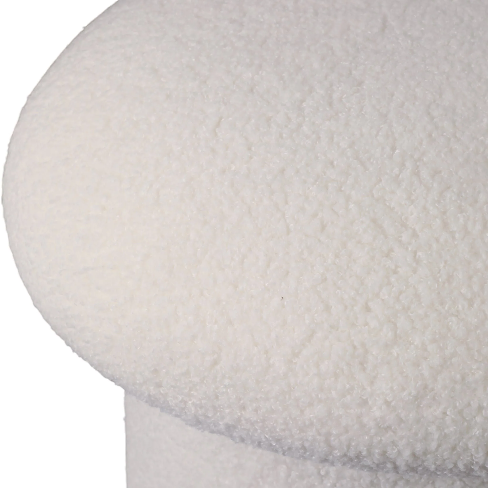 17x17" Mushroom Boucle Ottoman, Ivory - Image 6