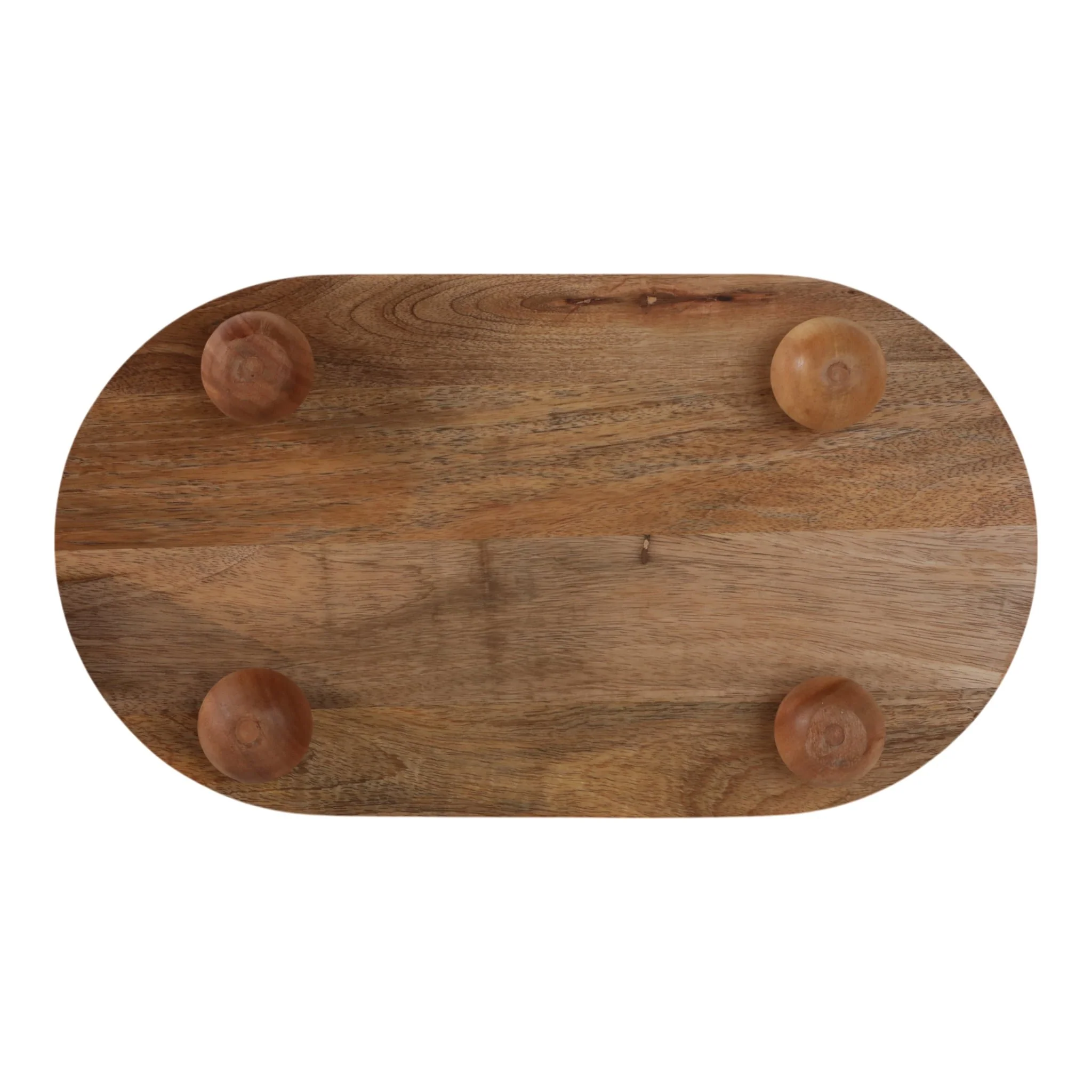 18" Beaded Oval Tray With Ball Feet, Nat - Image 8