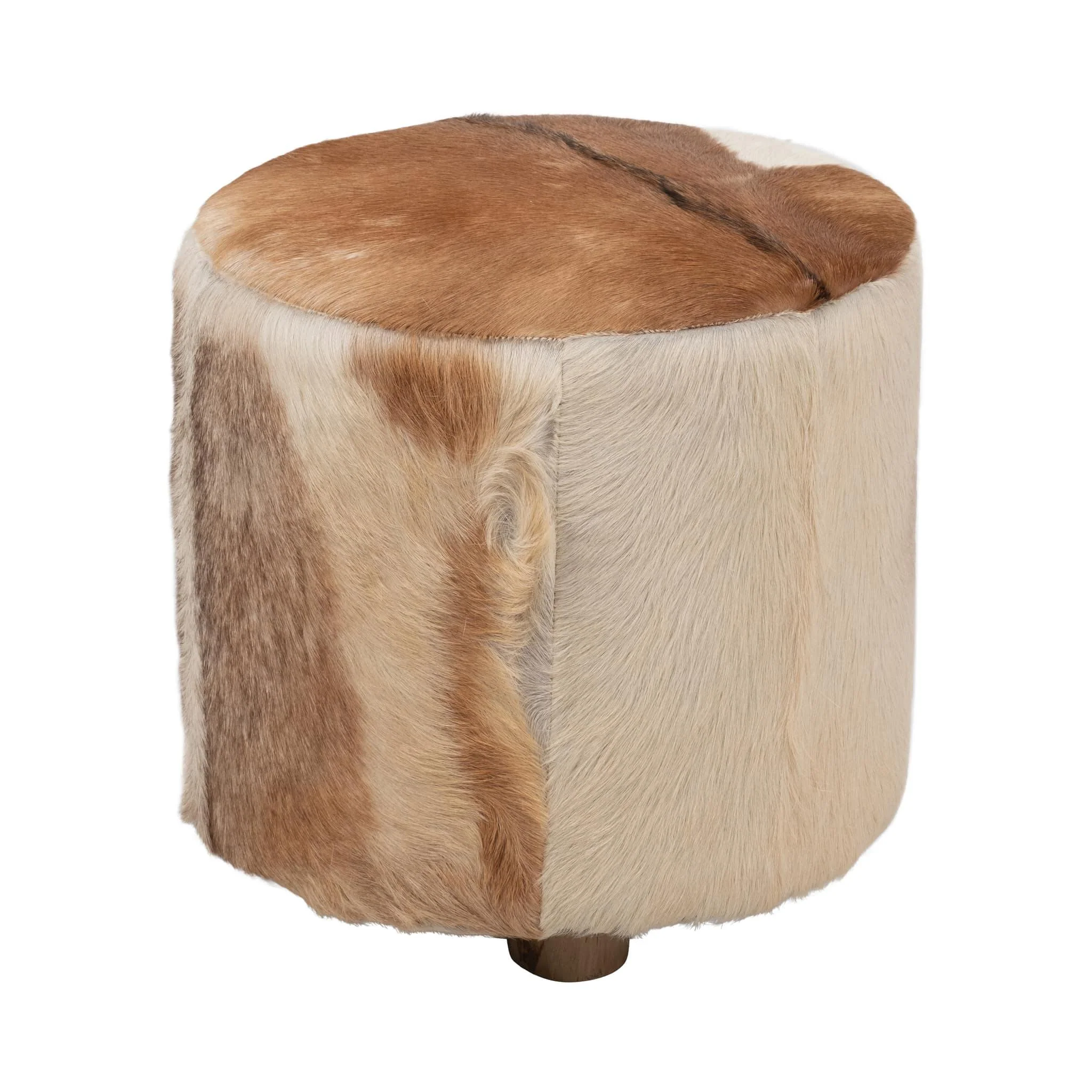 18" Cowhide Ottoman, Multi - Image 3