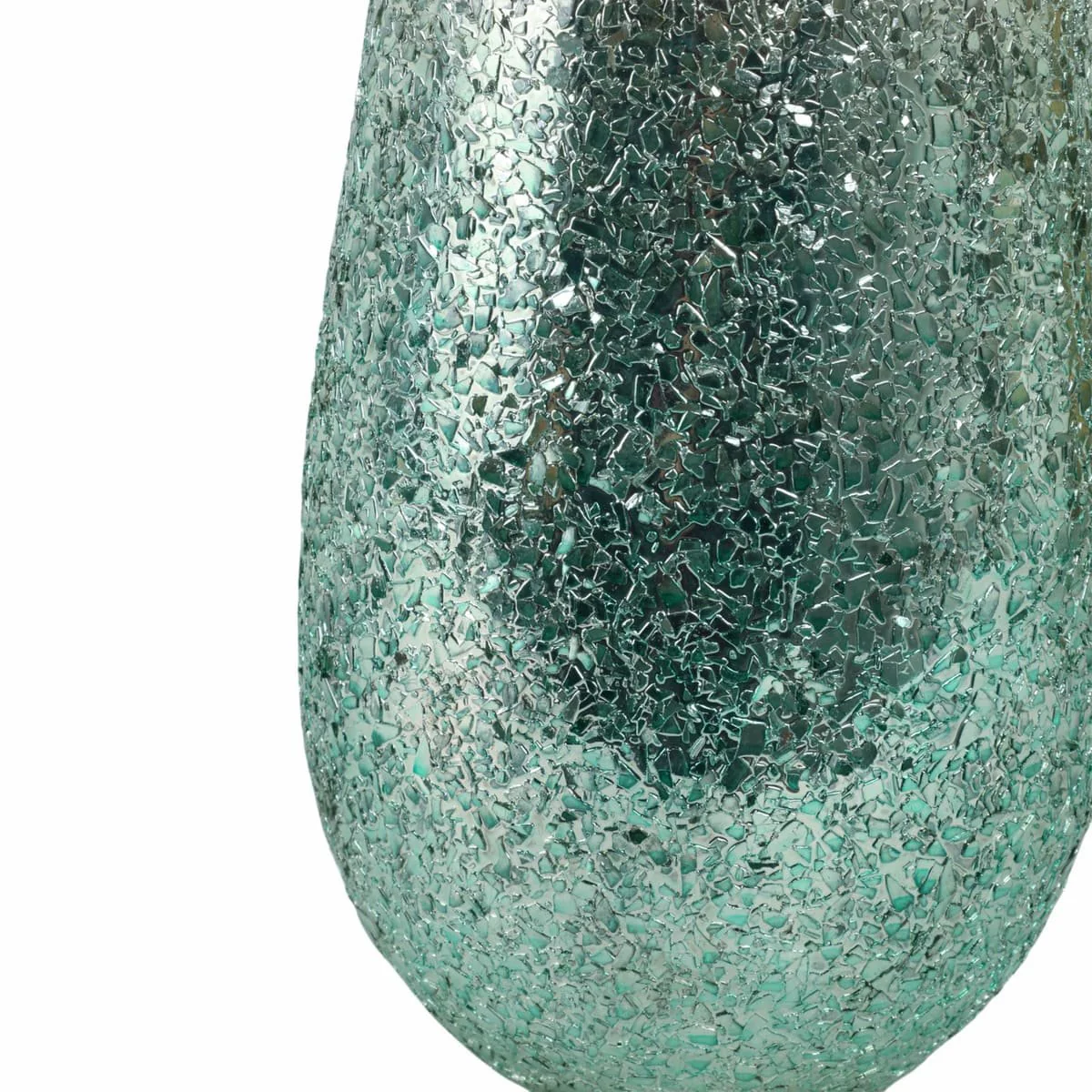 18" Crackled Vase, Green Ombre - Image 5