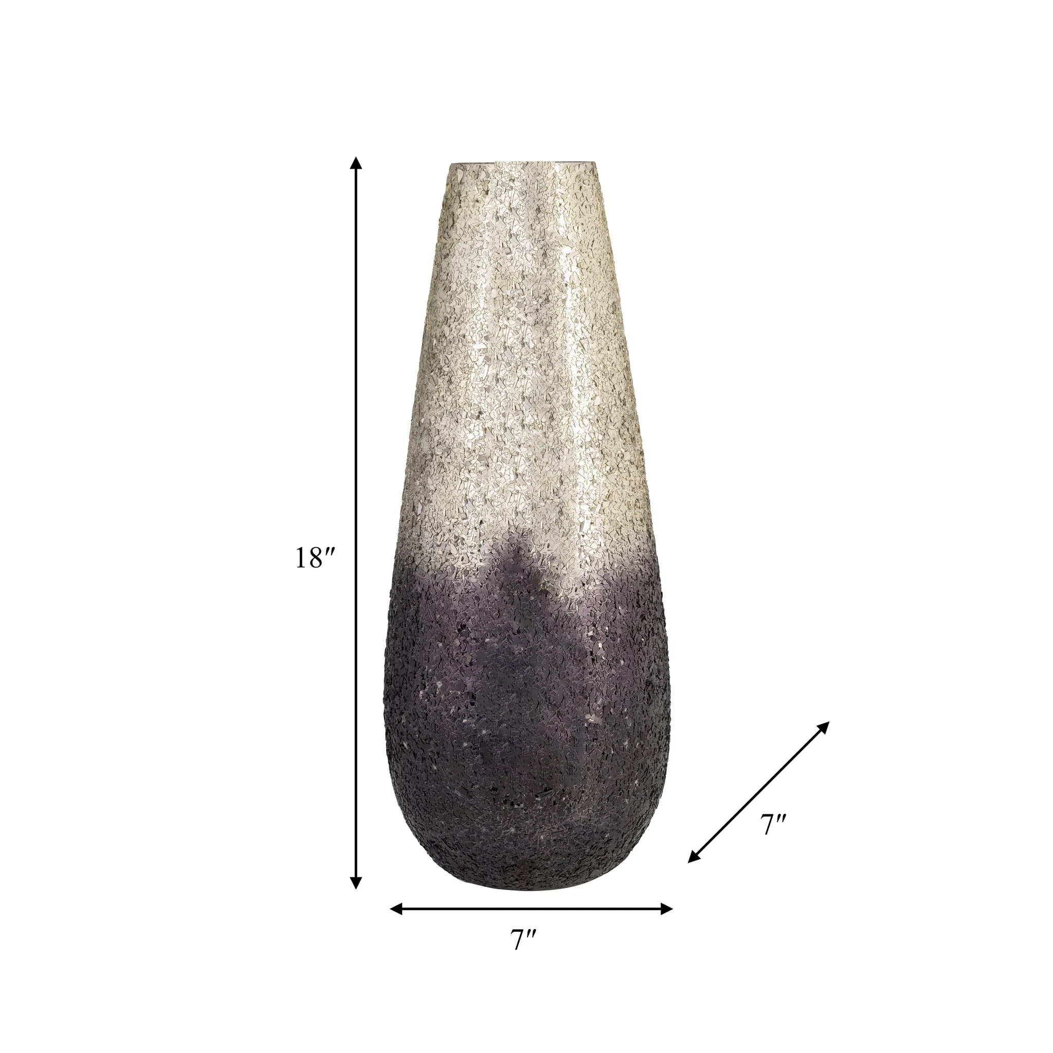 18" Crackled Vase, Plum Ombre - Image 9