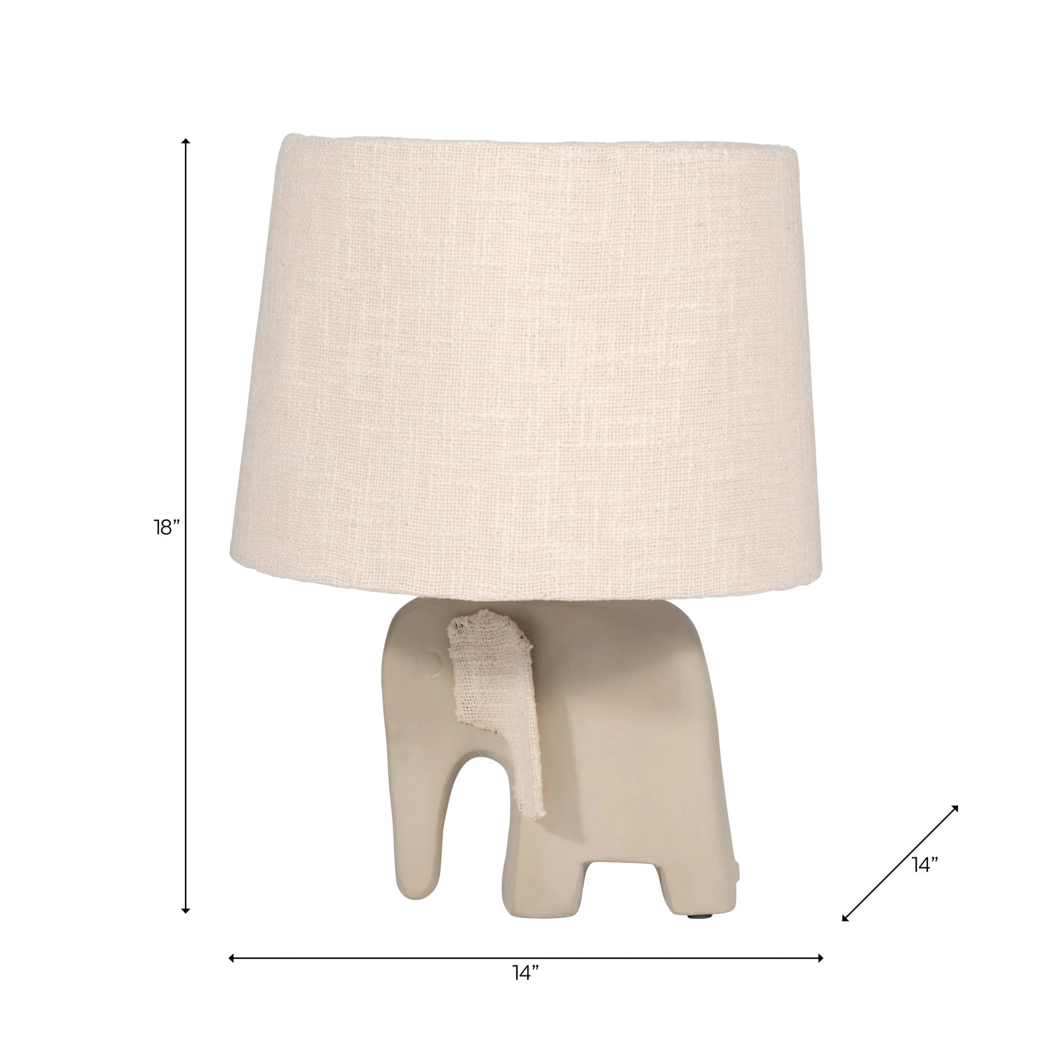 18" Ecomix Elephant Lamp, Beige - Image 9