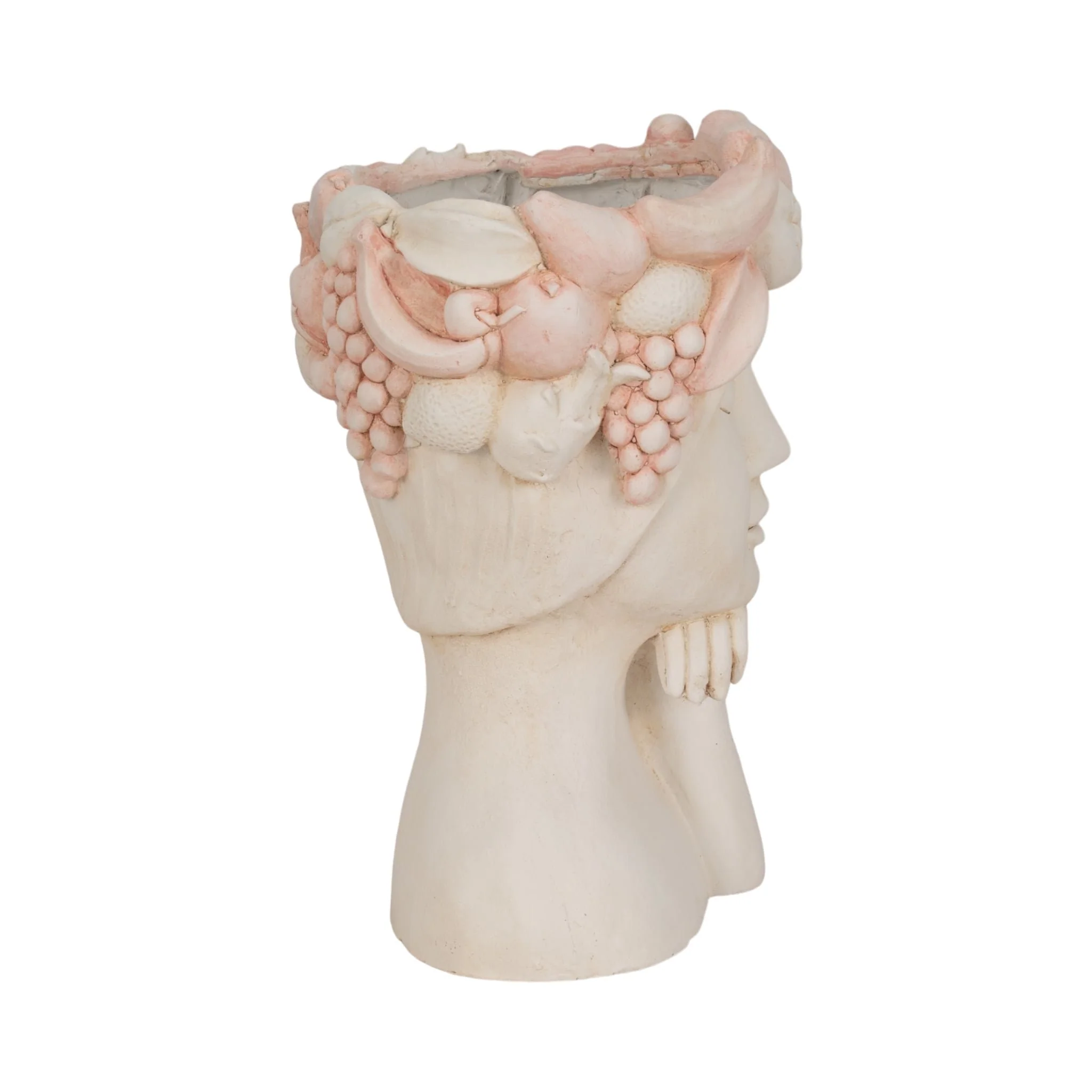 18" Lady With Flower Crown Planter, White/pink - Image 3