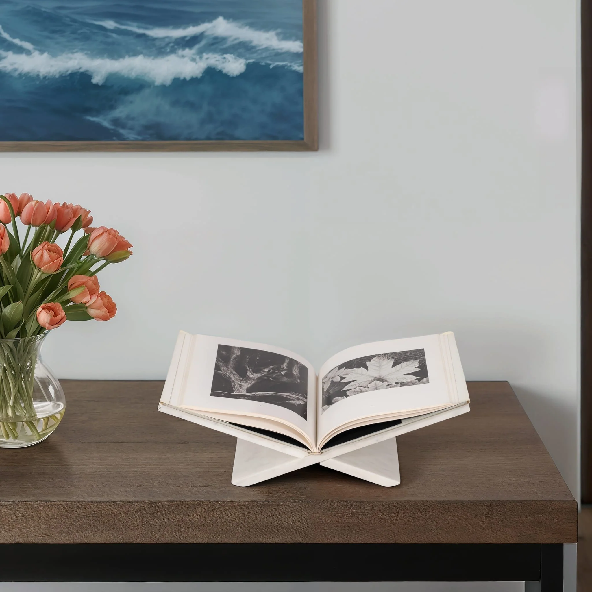 18" Marble Bookstand, White, Kd - Image 10