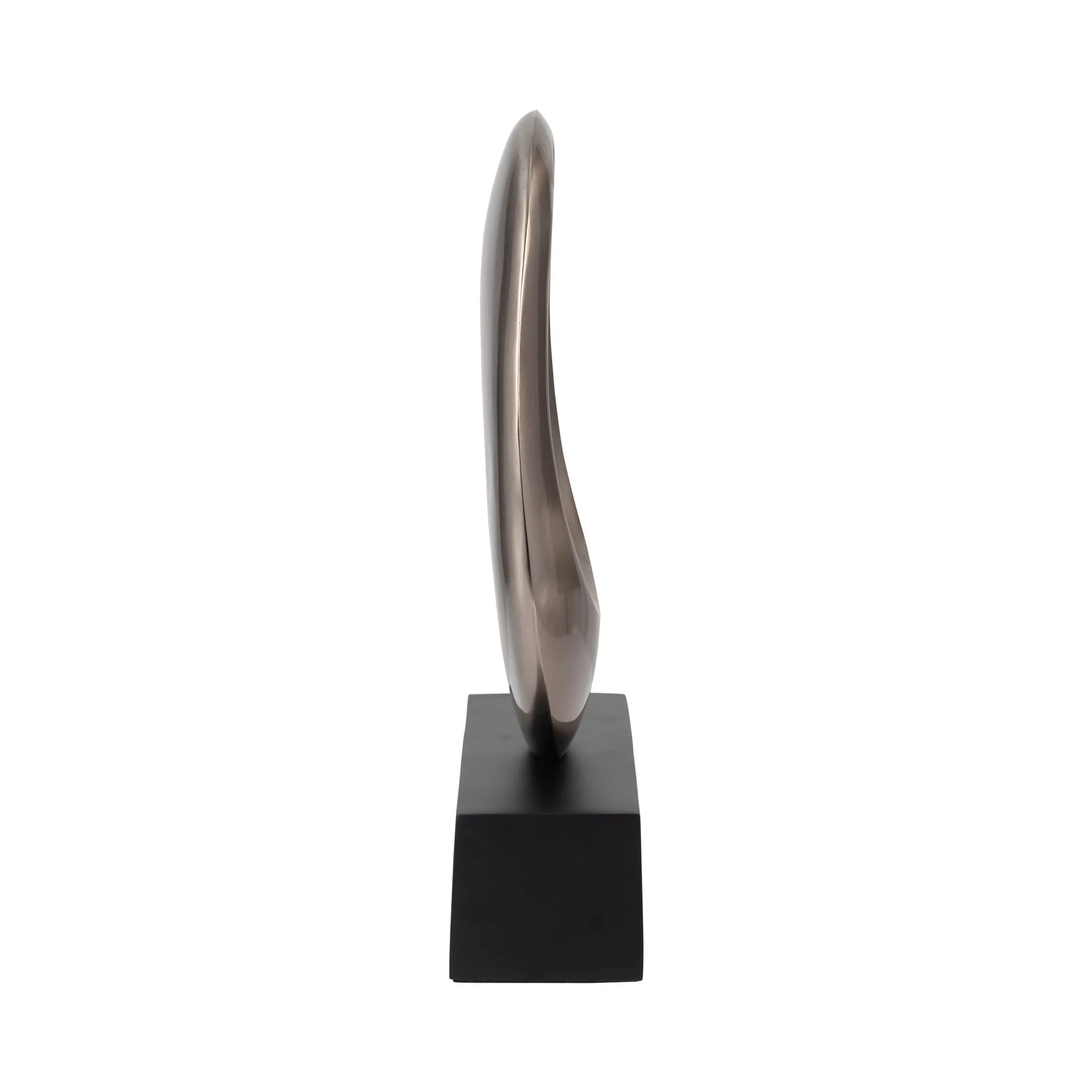 18", Metal Oval Sculpture,slvr/blk - Image 3