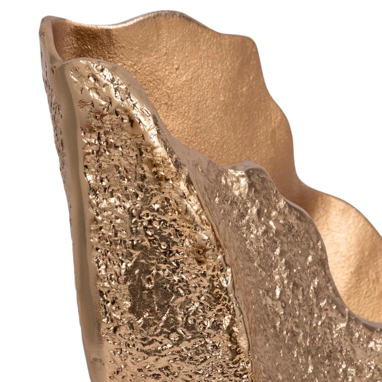 18" Organic Edge Metal Vase, Champagne - Image 5