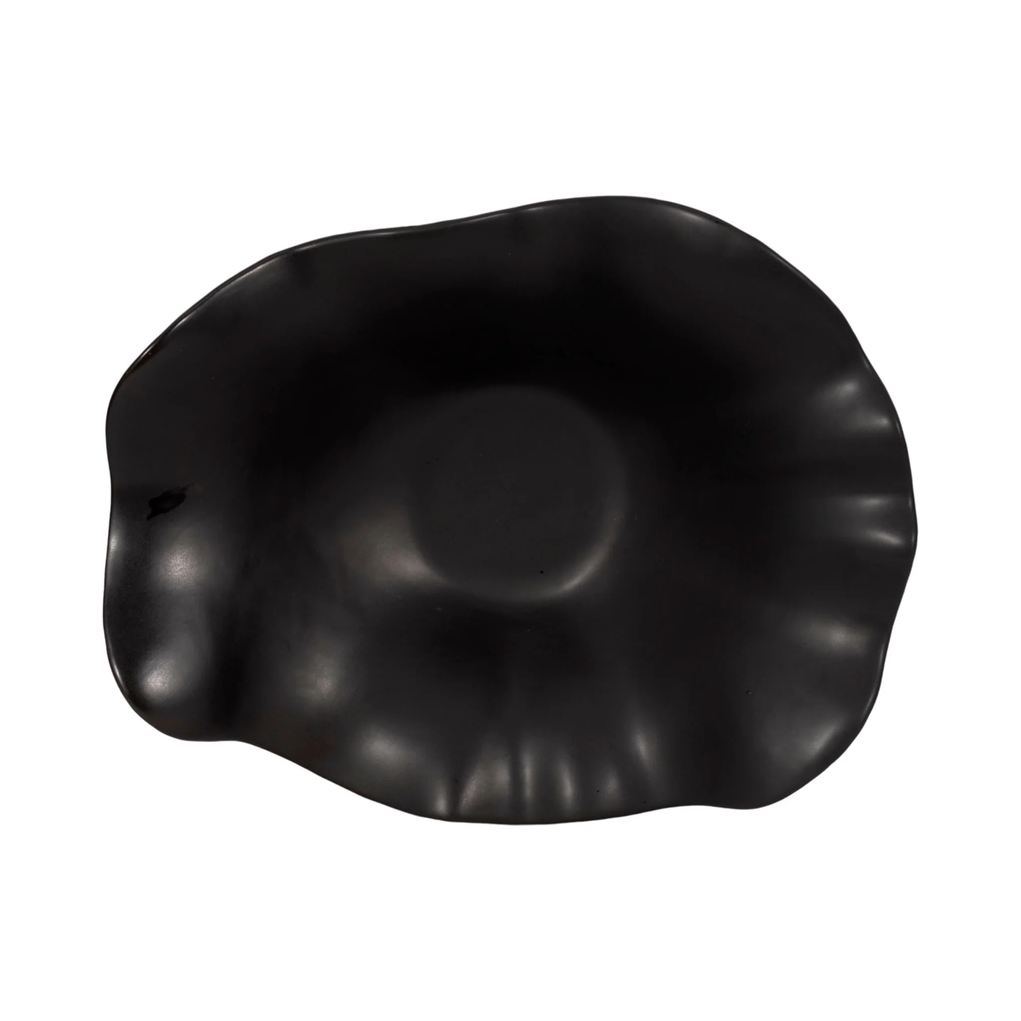 18" Ruffled Edge Bowl Matte Finish, Black - Image 7