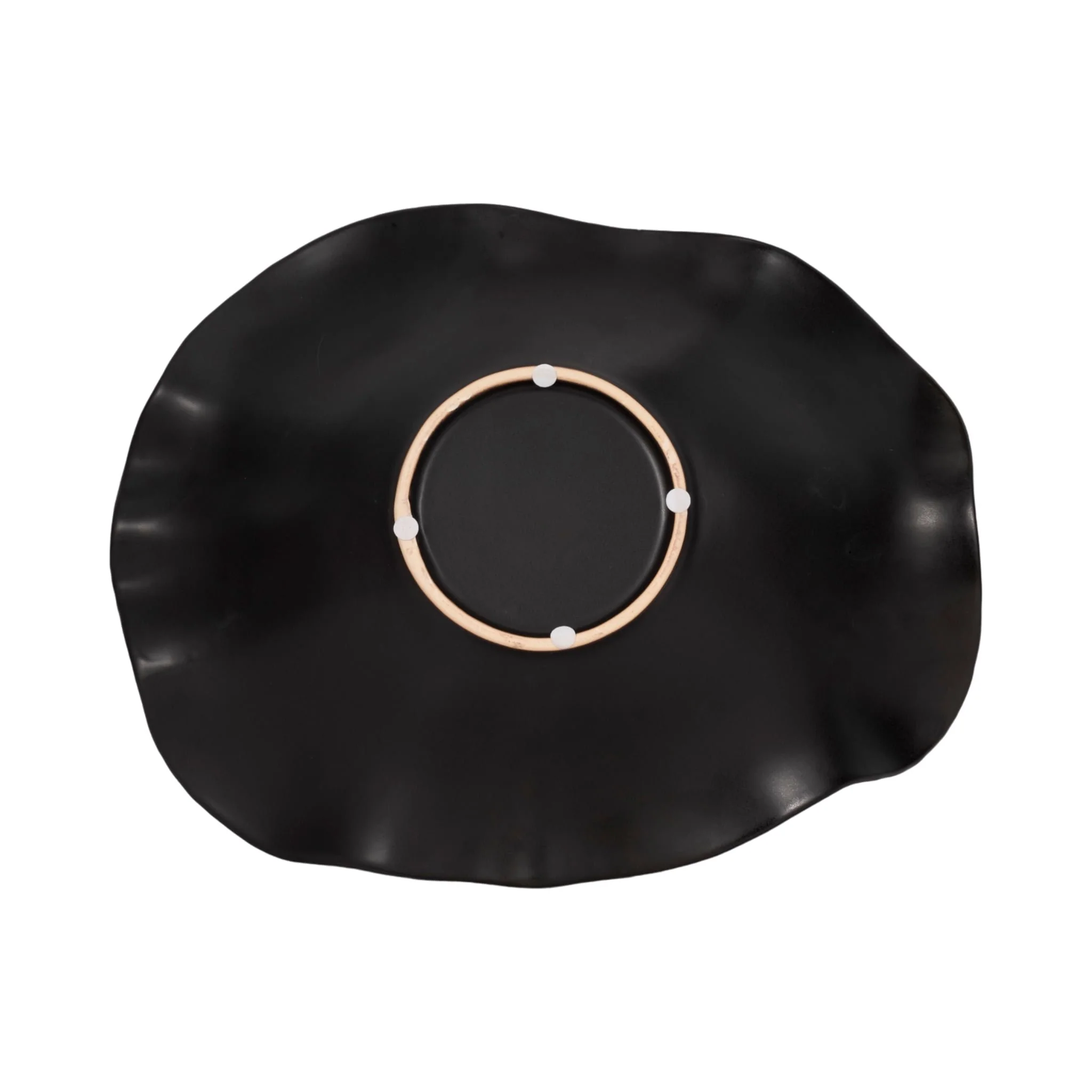 18" Ruffled Edge Bowl Matte Finish, Black - Image 8