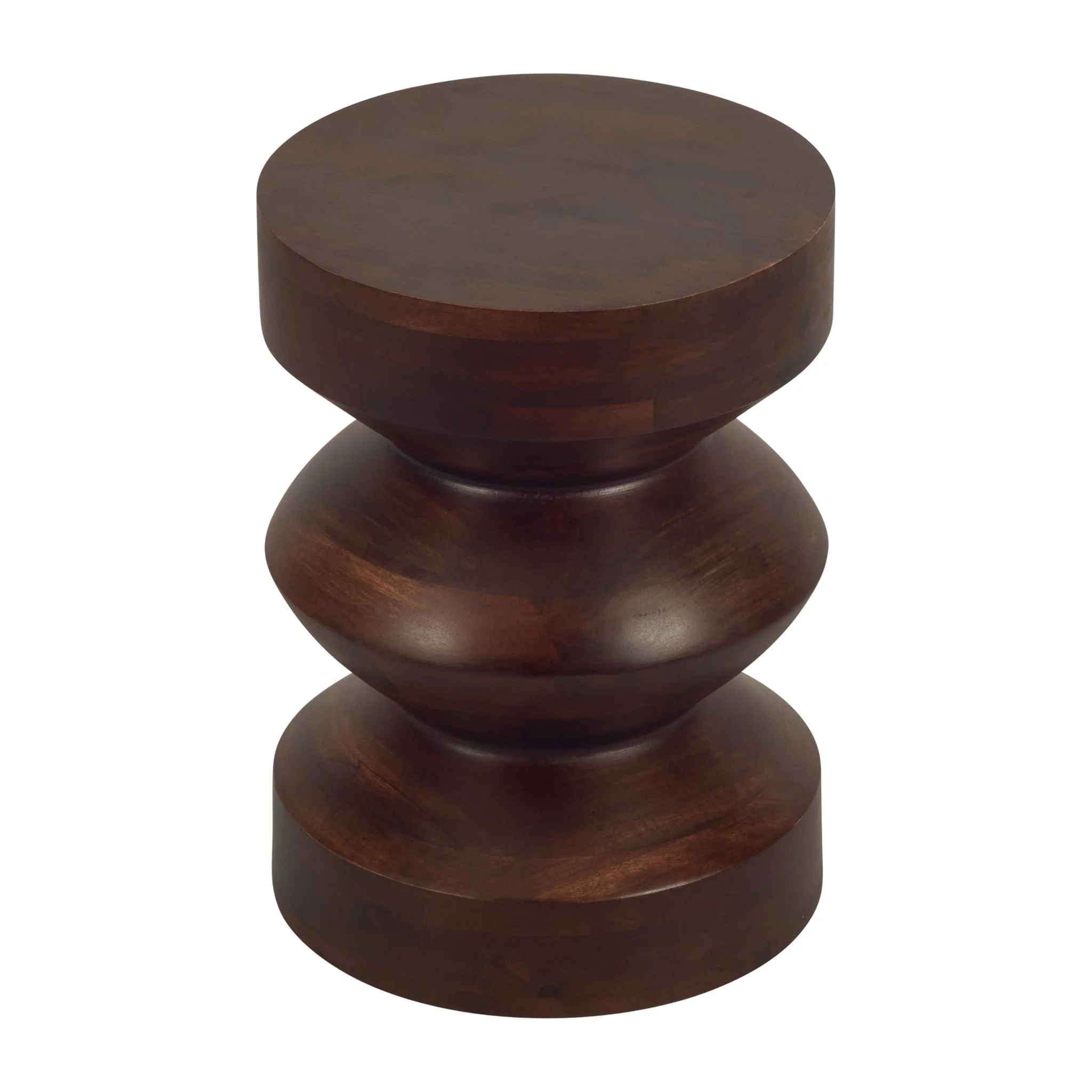 18" Solid Mango Side Table, Walnut - Image 3