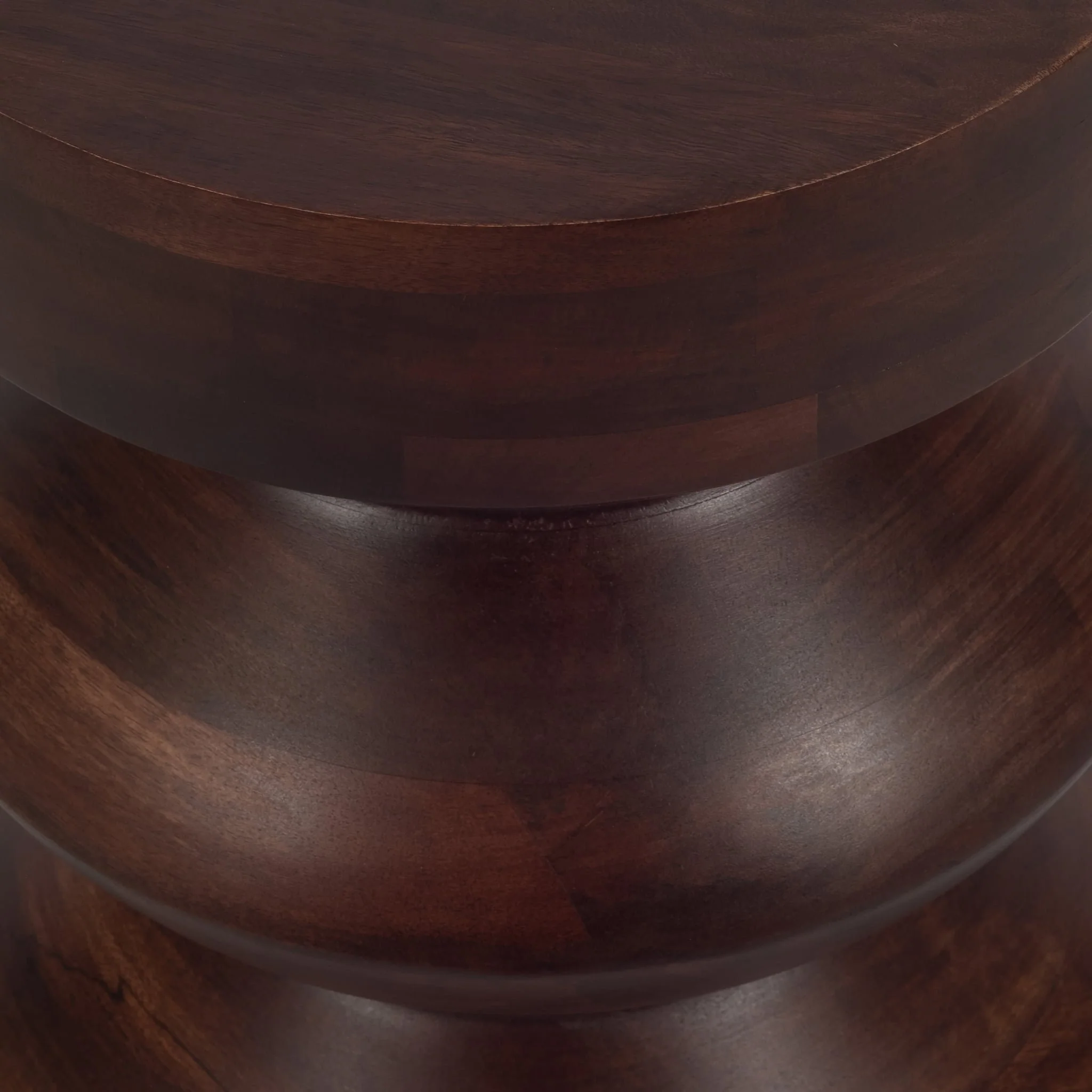 18" Solid Mango Side Table, Walnut - Image 4