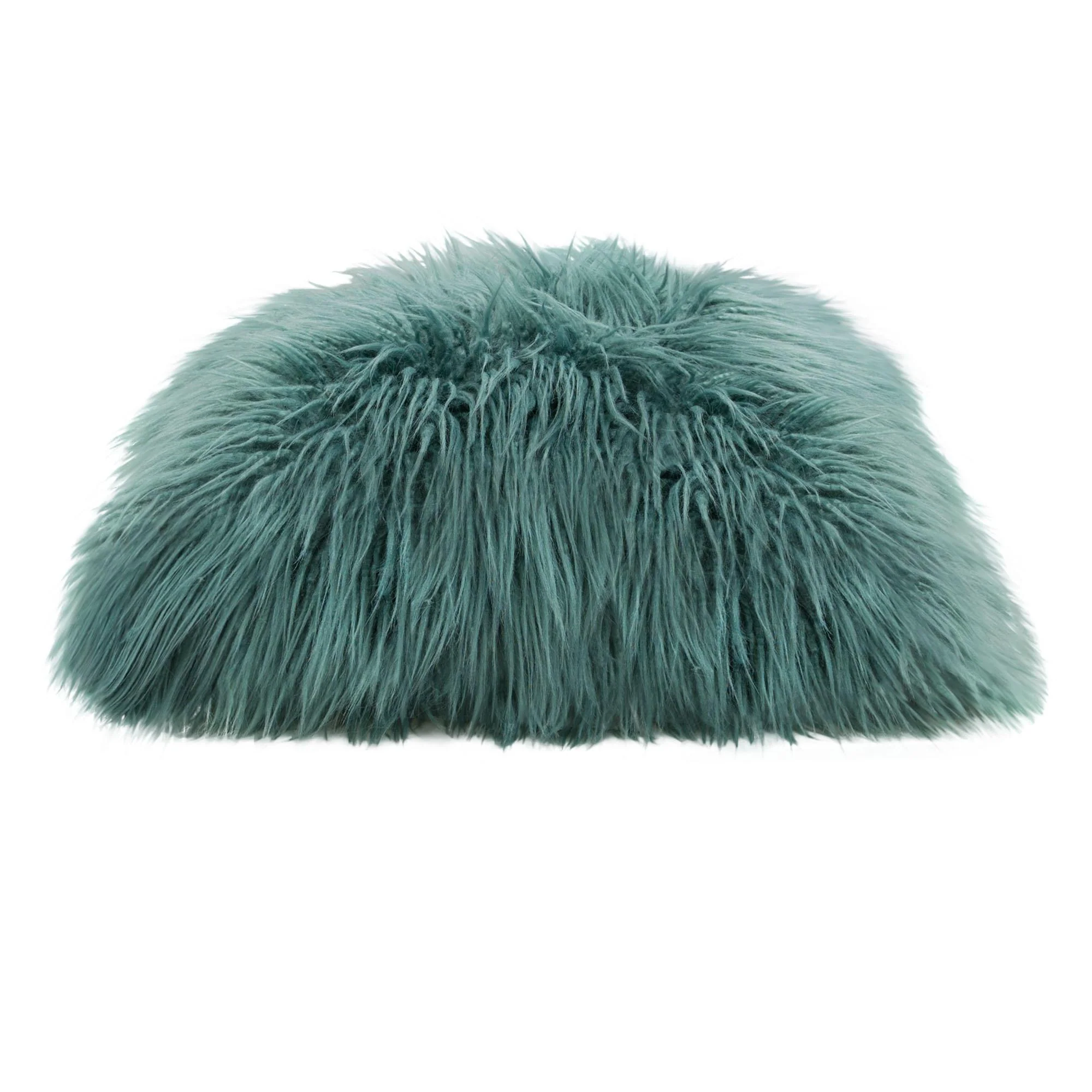 18" Square Accent Pillow by Diamond Sofa in Teal Dual-Sided Faux Fur - Image 3